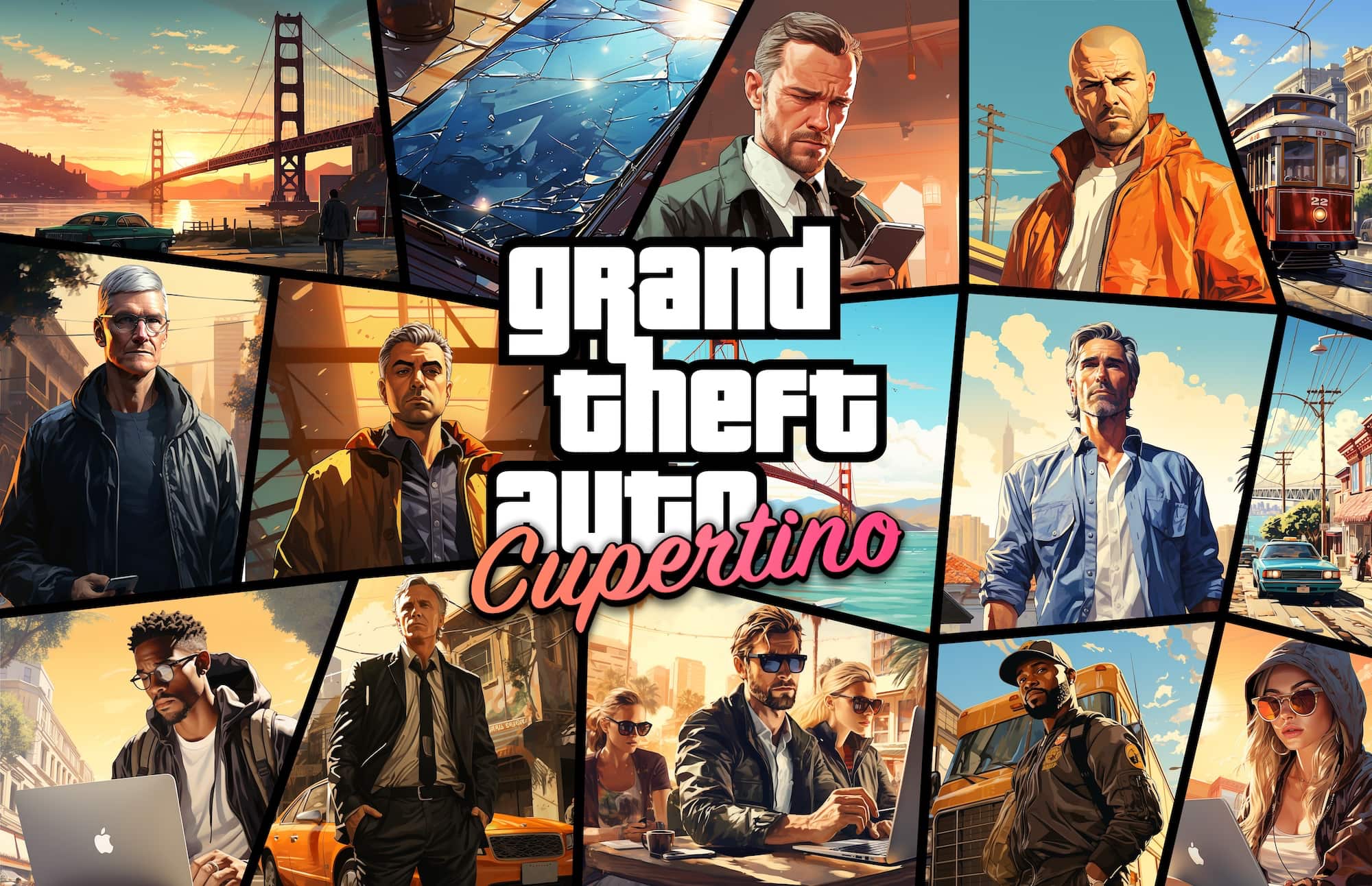 Fond d'écran GTA Cupertino avec logo