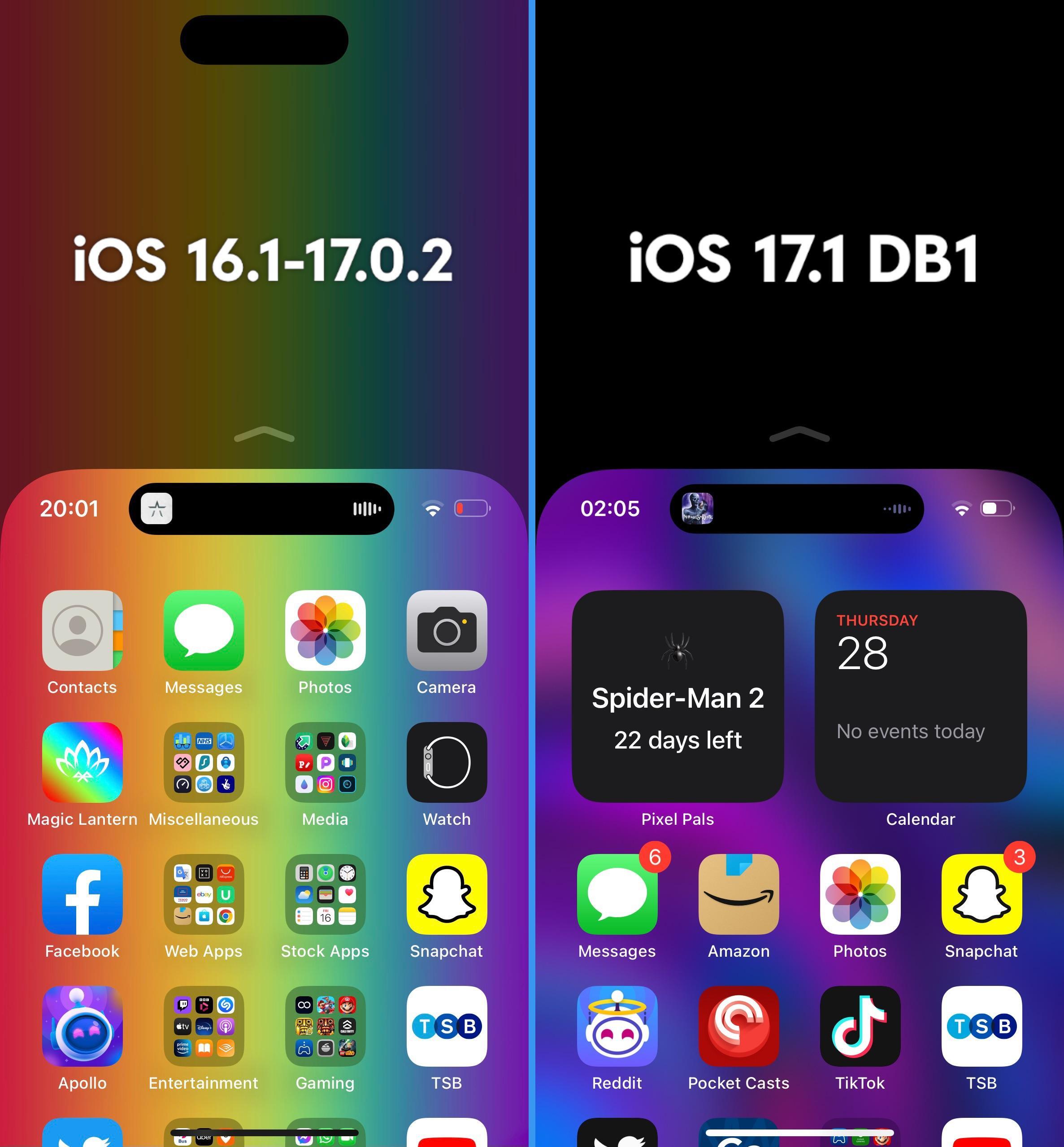 iOS 17.1 accesibilité moitié ecran noir