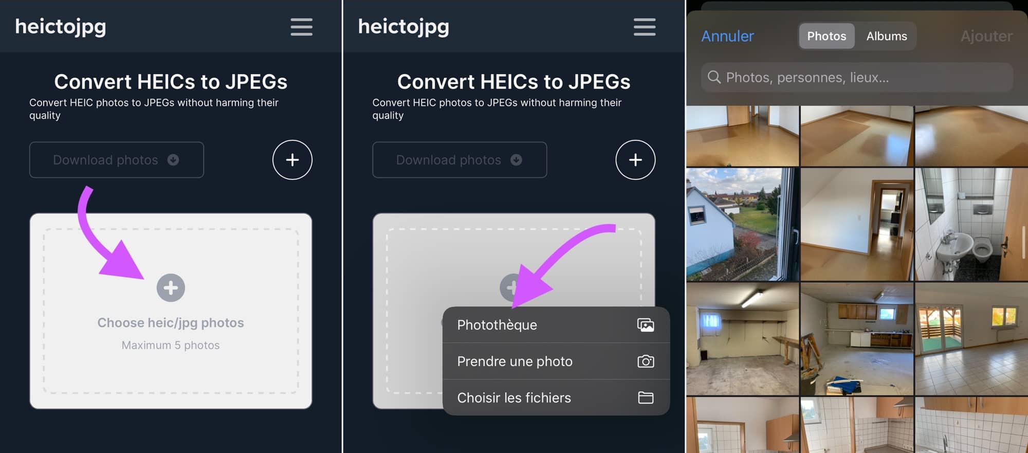 Conversion JPG site web