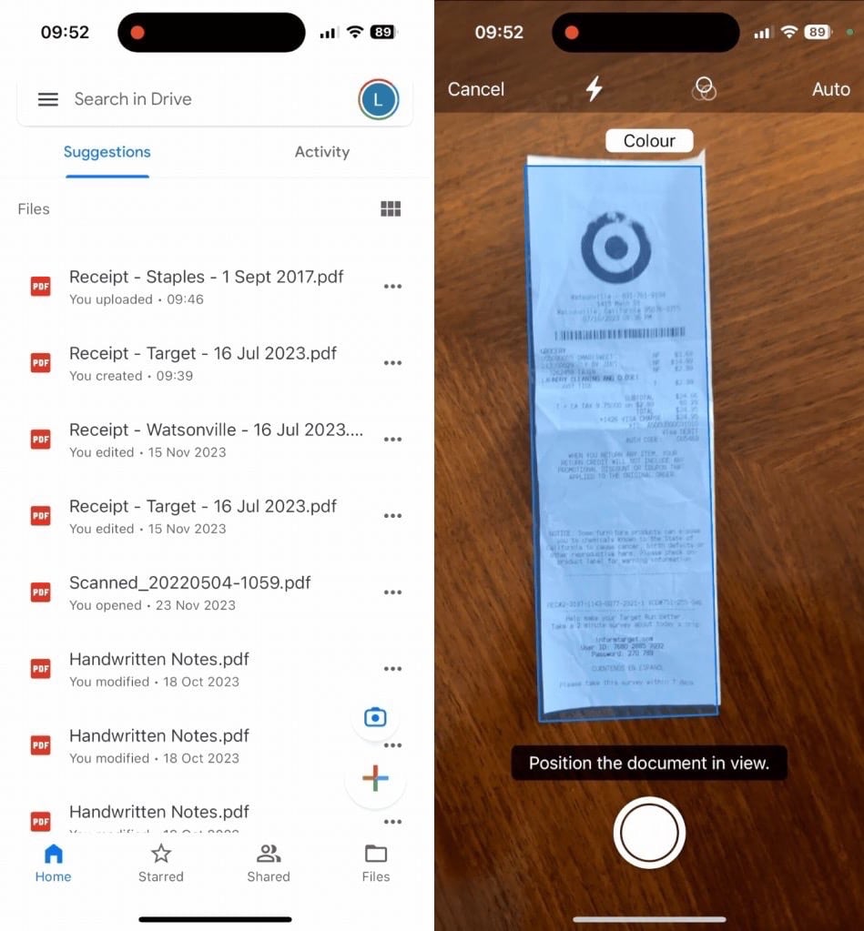 Comment scanner document Google Drive
