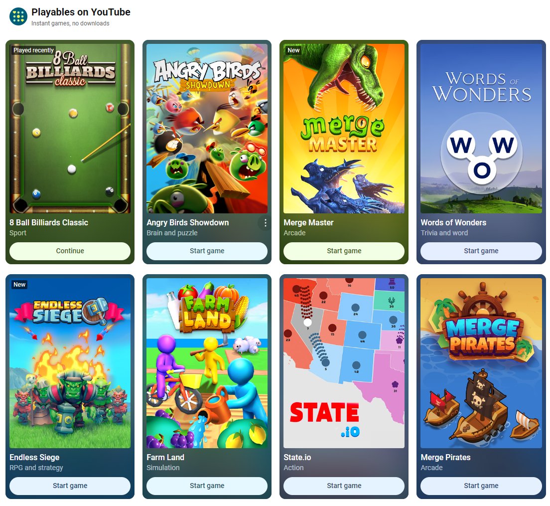 Playable youtube