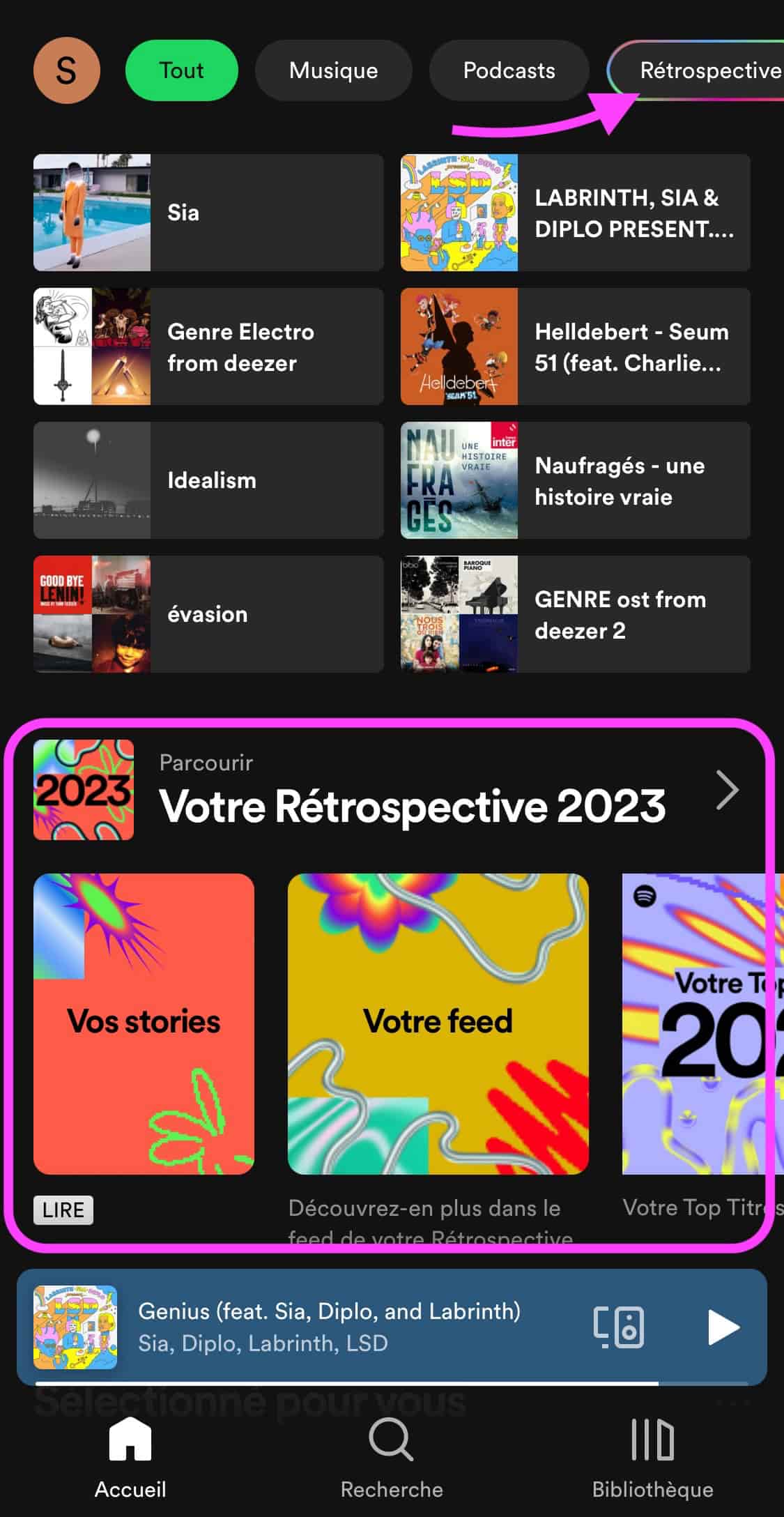 Rétrospective Spotify iPhone