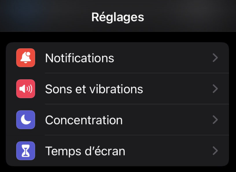 Tutoriel mode Concentration iOS 15