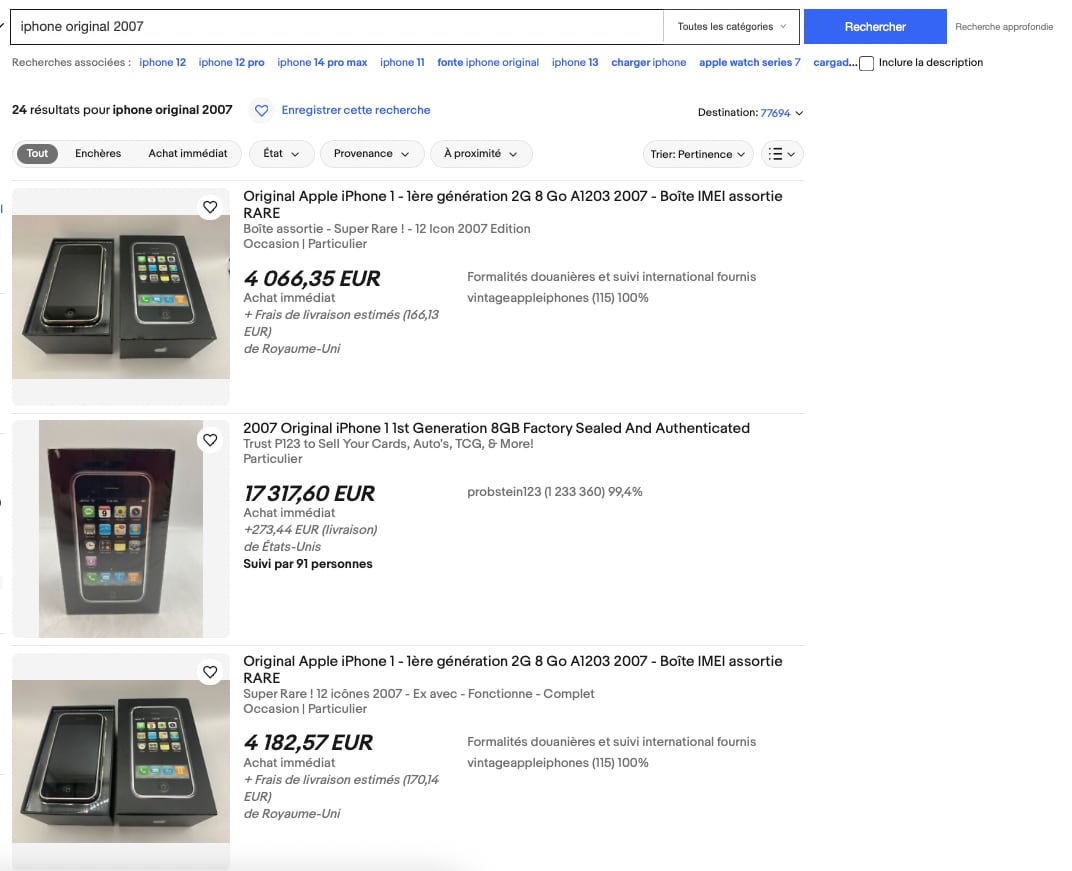 IPhone 2G sur eBay.fr