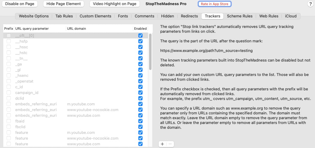 StopTheMadness Pro Mac trackers