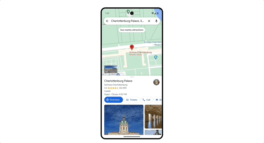 Glanceable google maps 