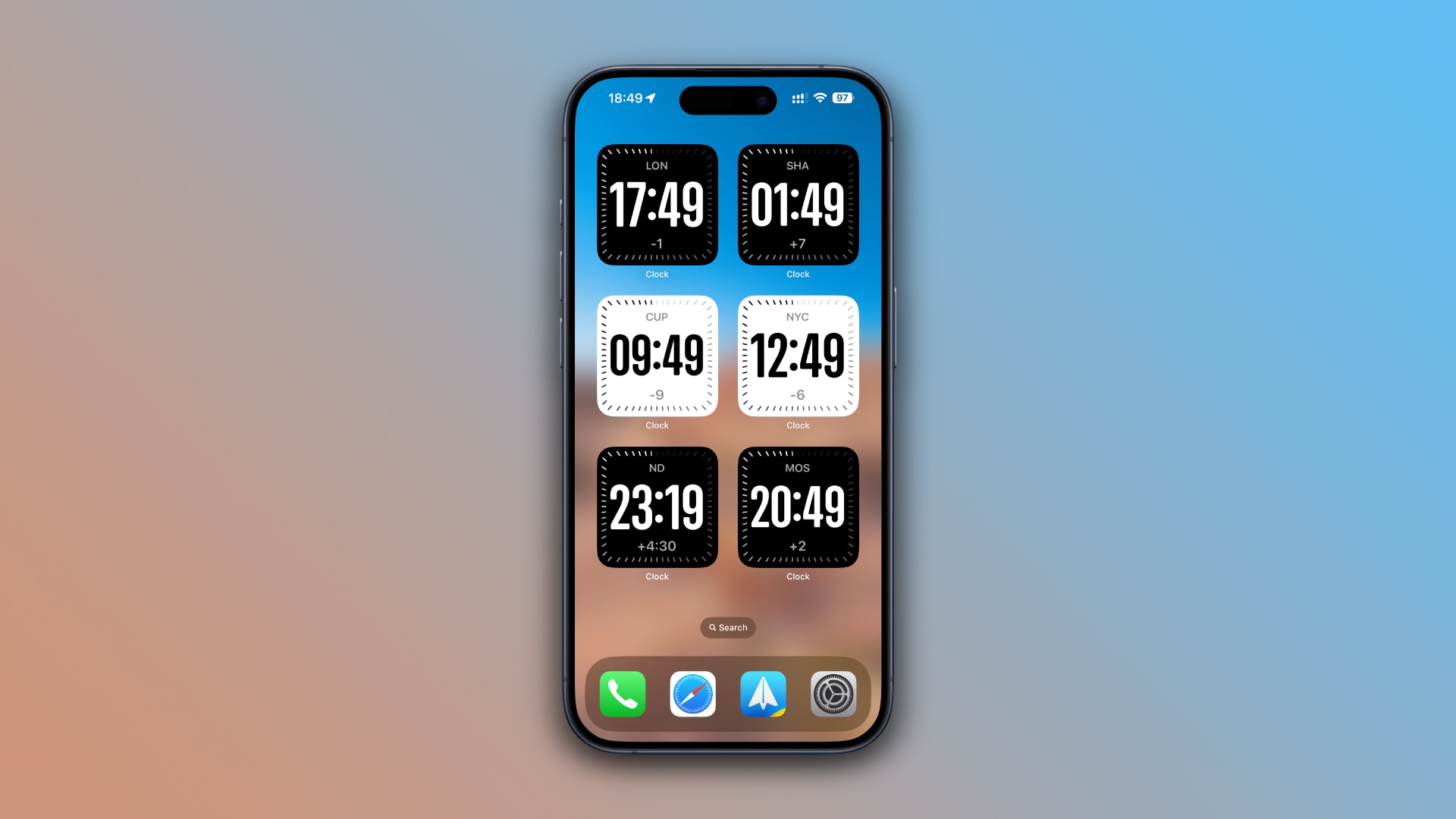 Widget horloge