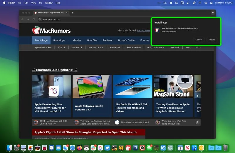 Chrome web apps