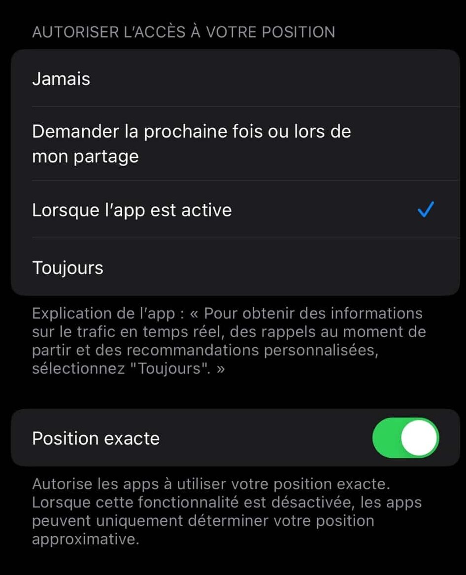 Position exacte ou approximative du GPS iPhone