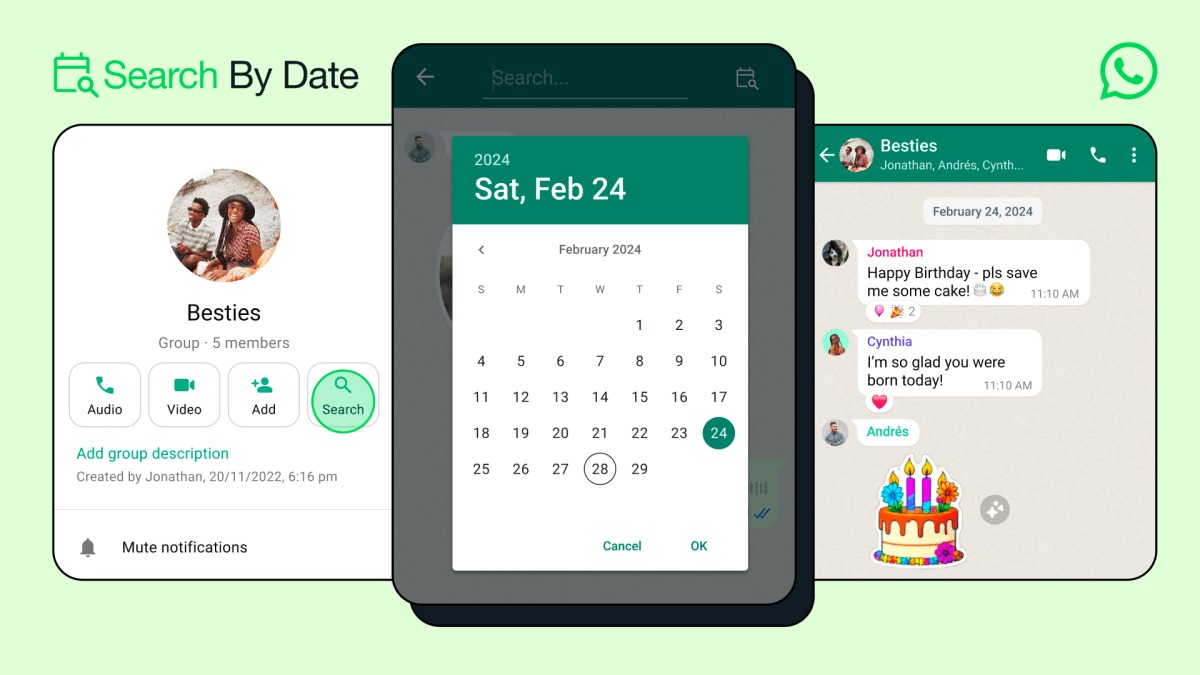 Recherche par date whatsapp calendrier