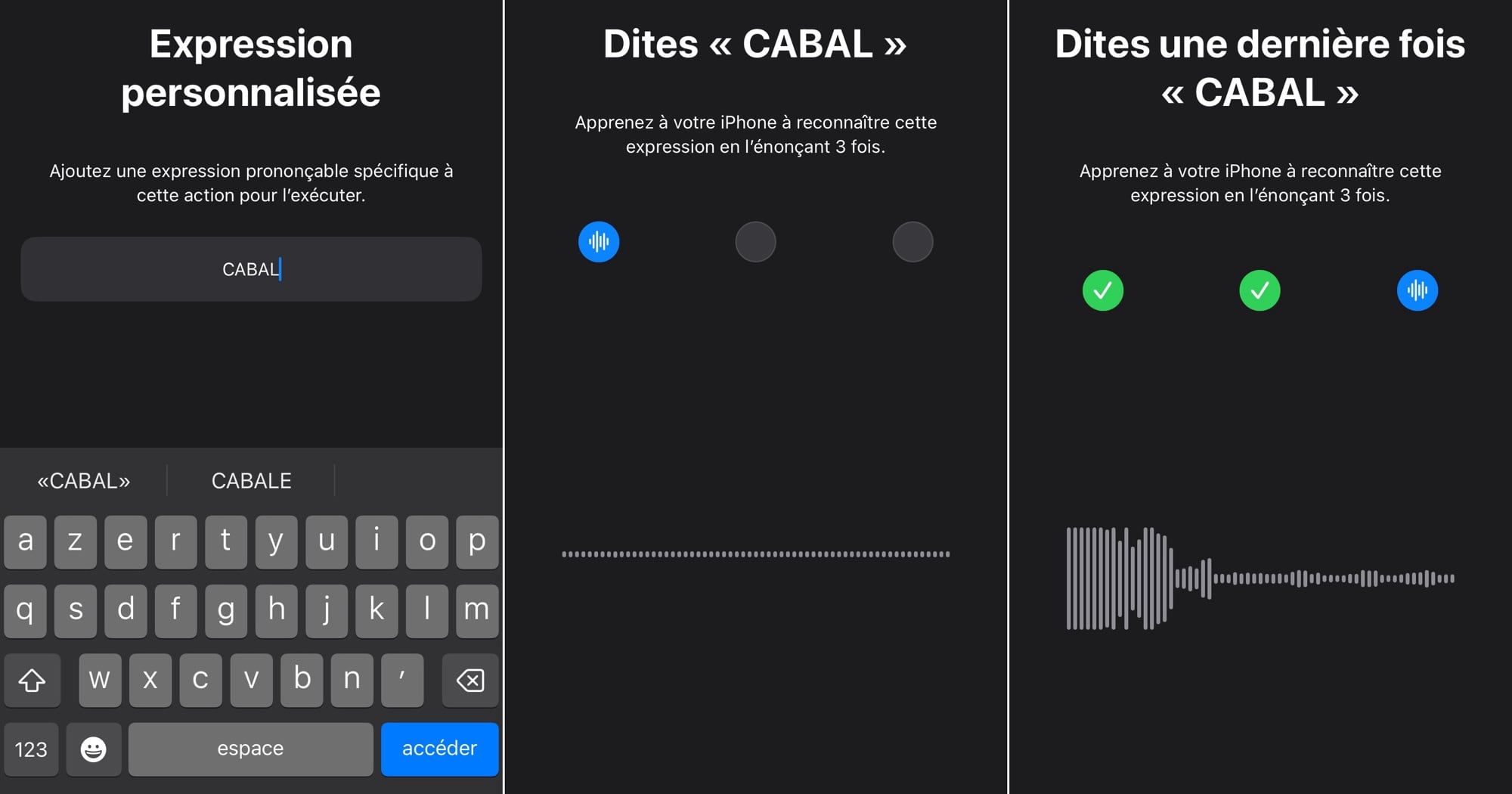 Enregistrer nouveau nom pour Siri