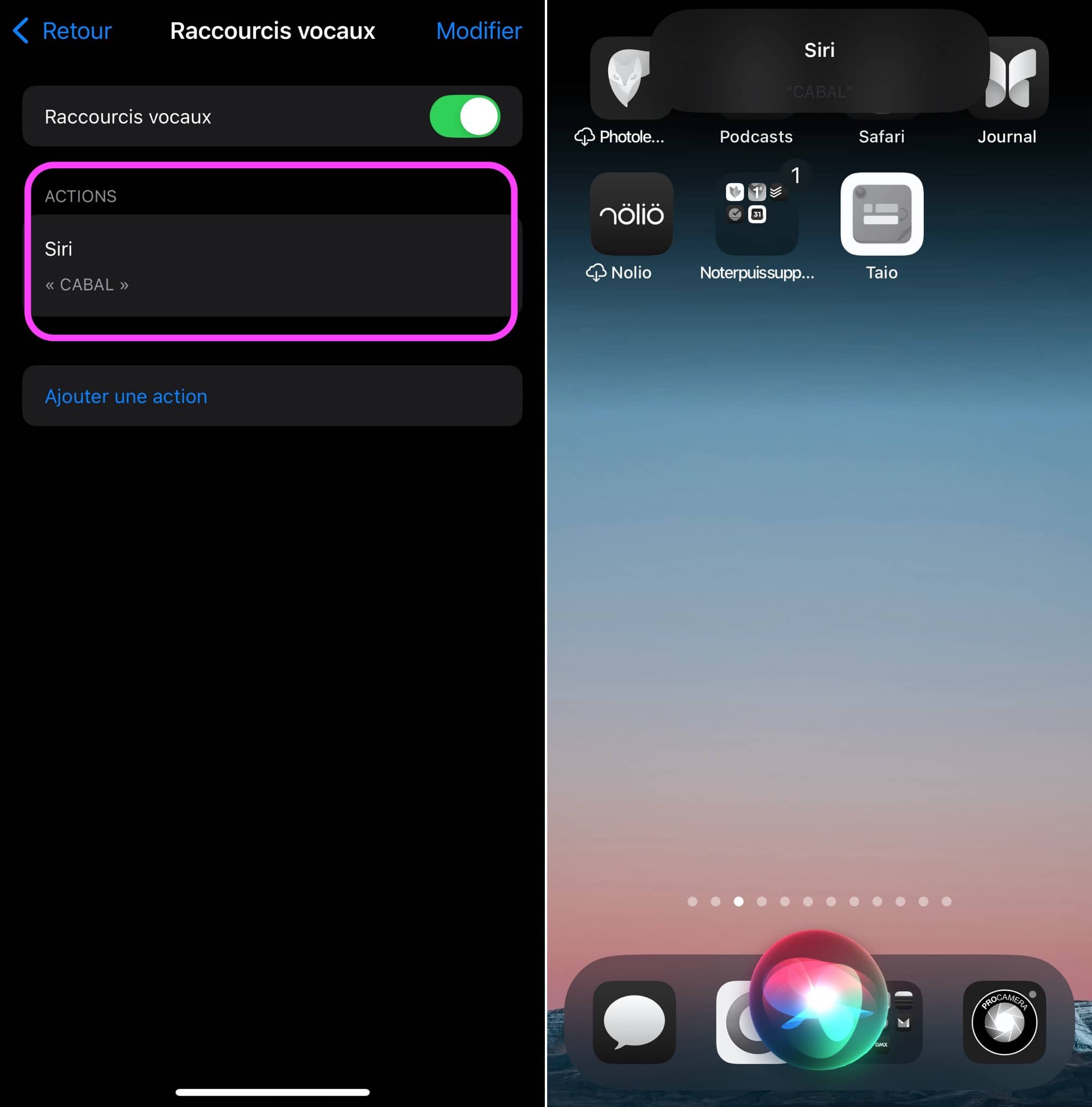 Nouveau nom Siri iOS