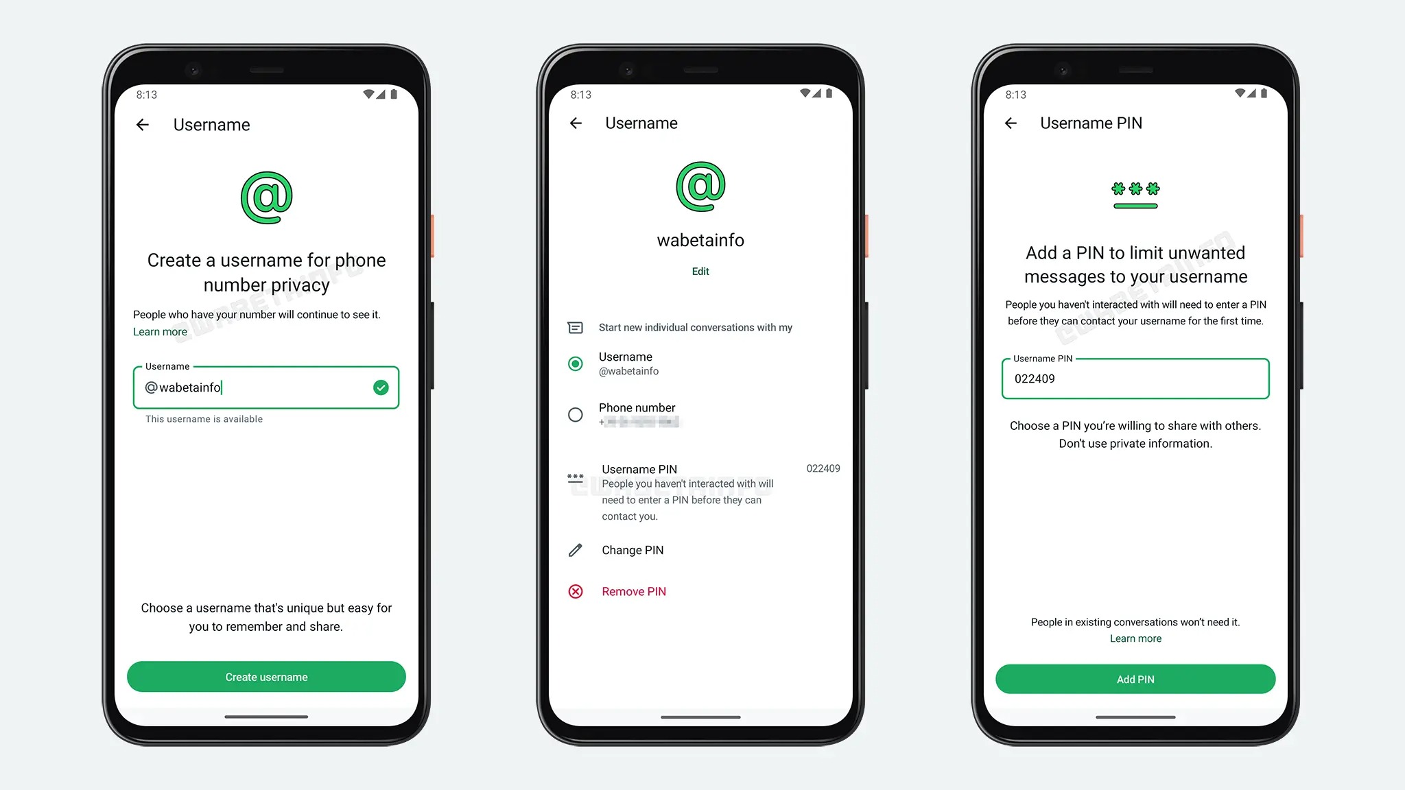 Capture whatsapp pseudo