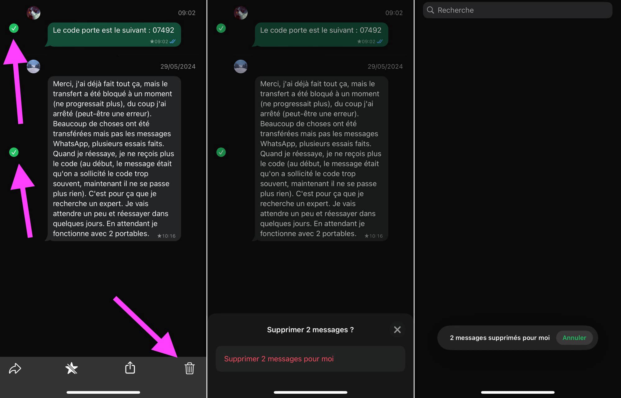 Retirer important WhatsApp