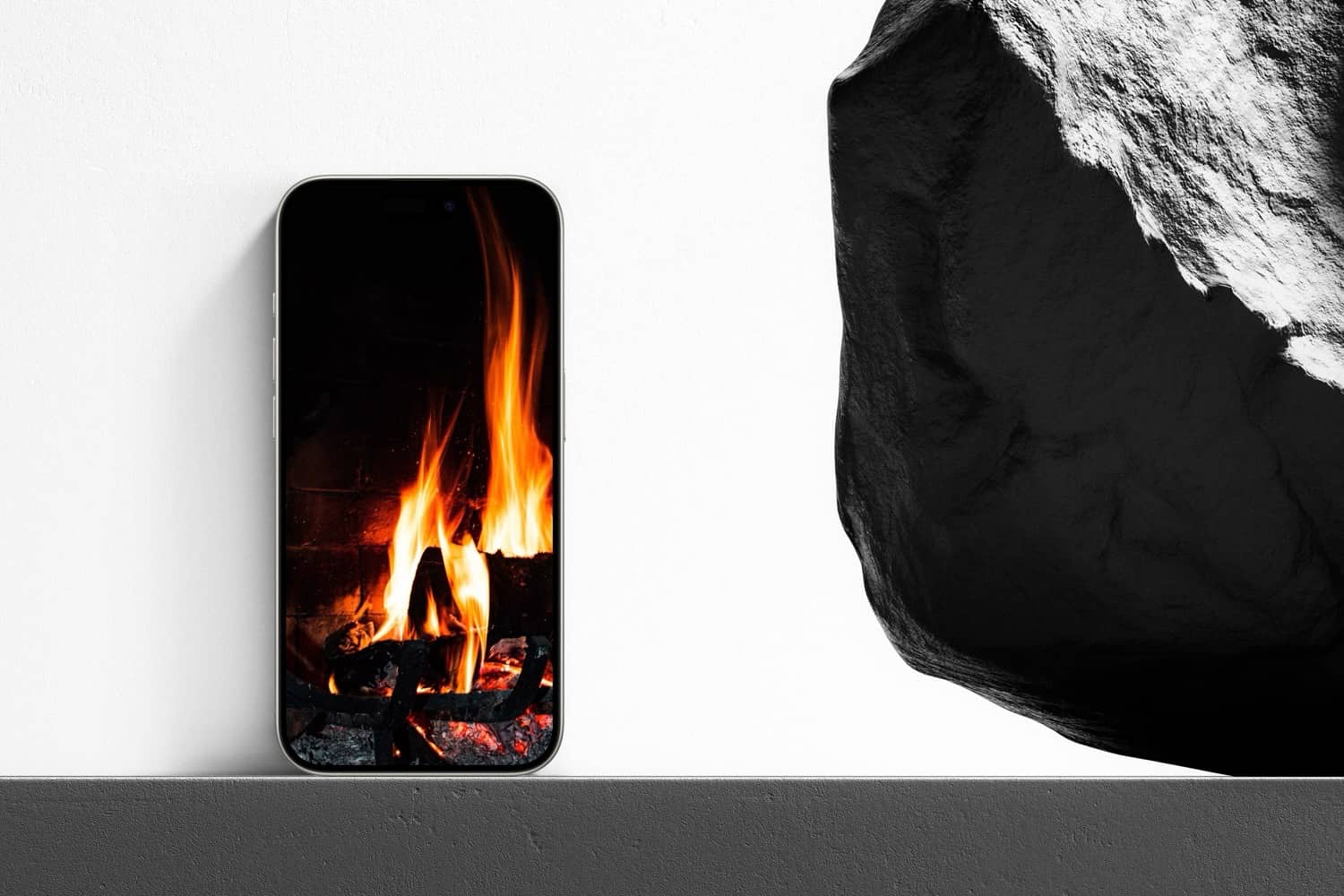 Fonds d'écran feu iPhone 15 Pro