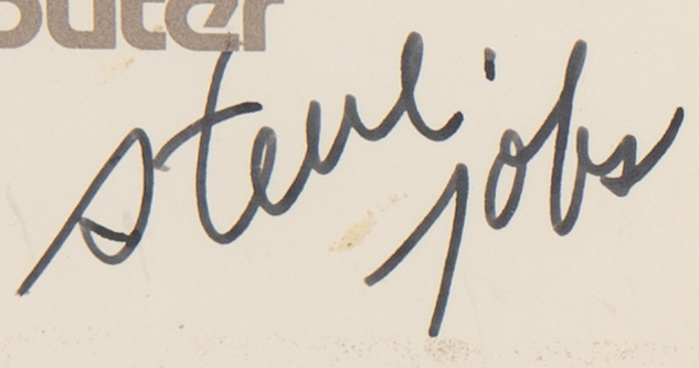 Signature steve jobs carte encheres
