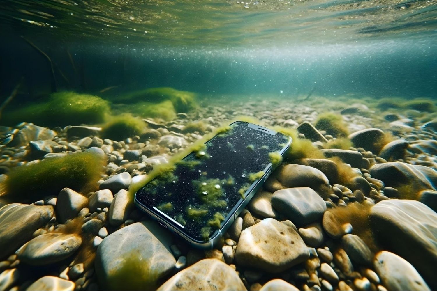 iPhone rivière lac eau immergé étanche