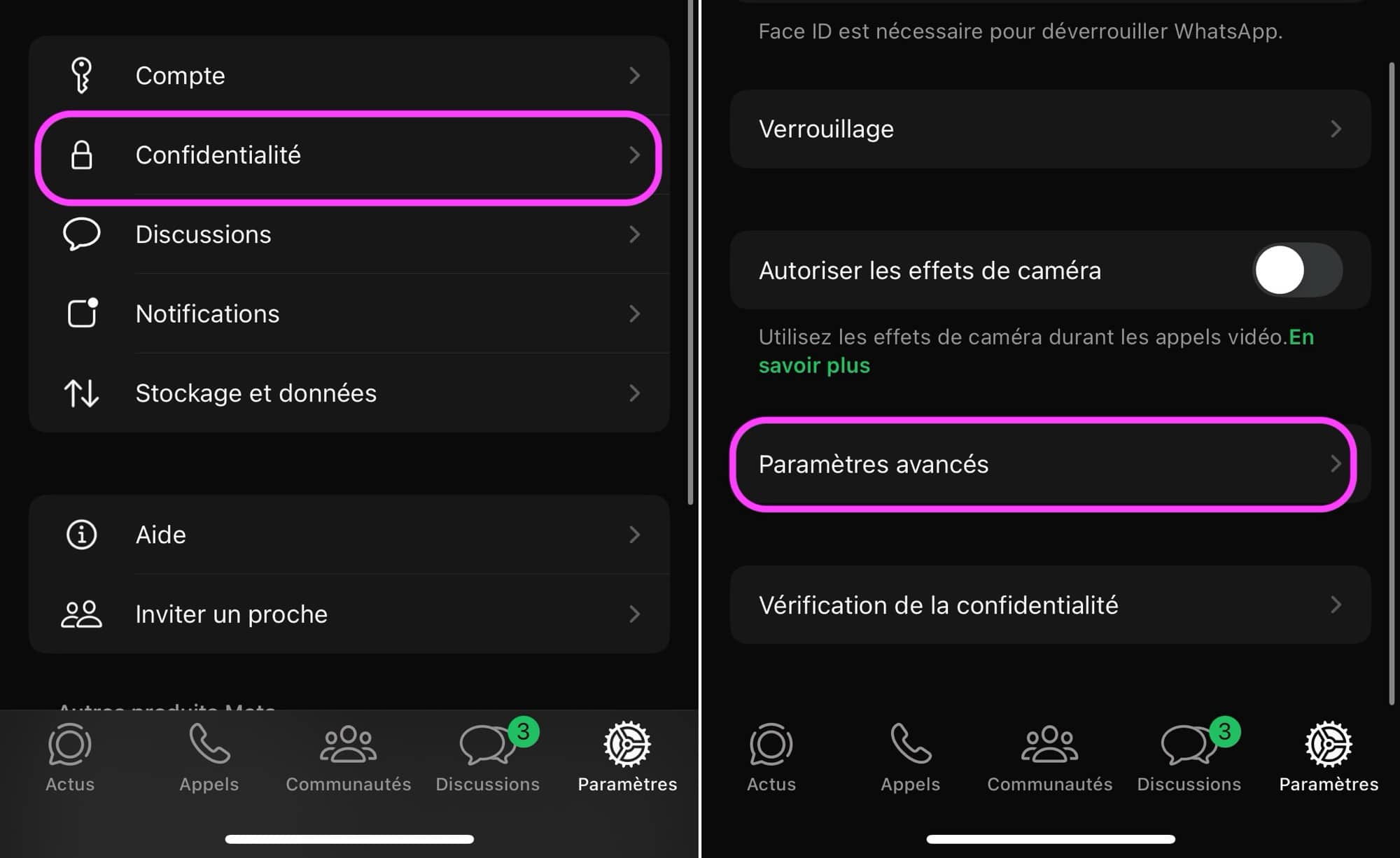 WhatsApp protéger adresse IP