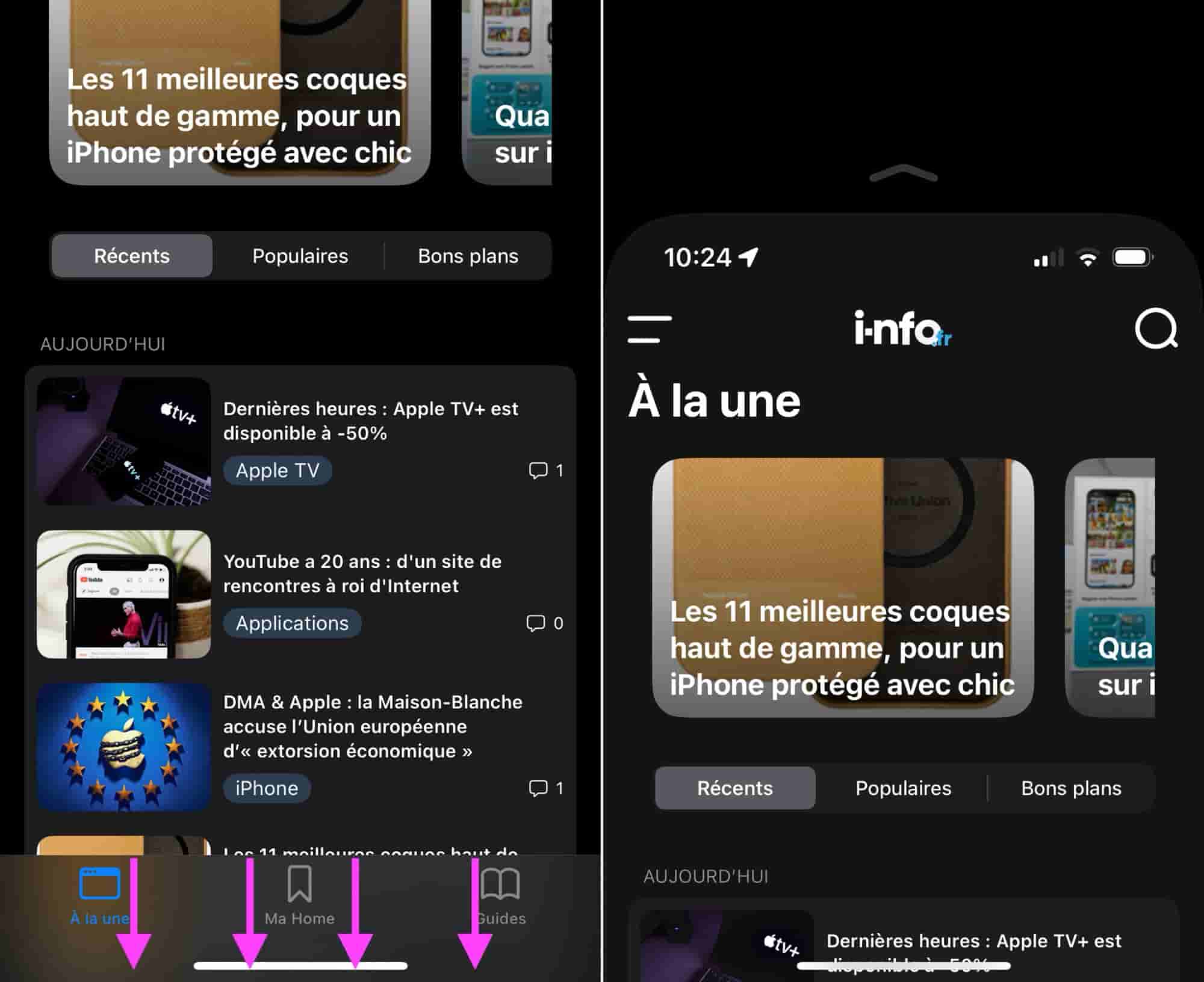 Accès facile iPhone