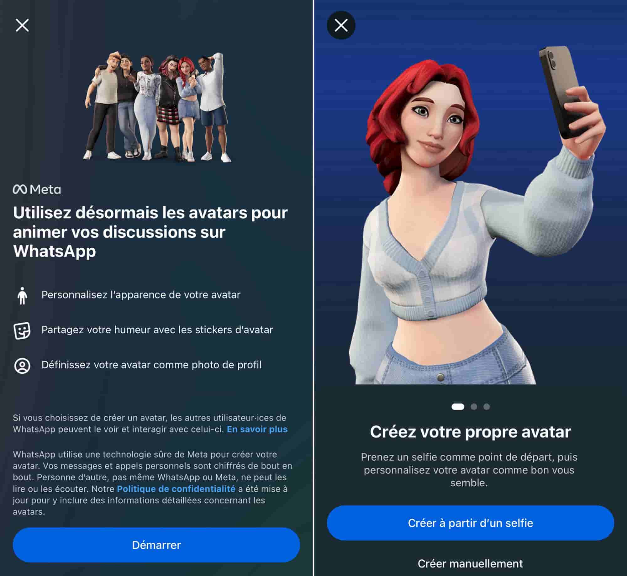 Création avatar WhatsApp