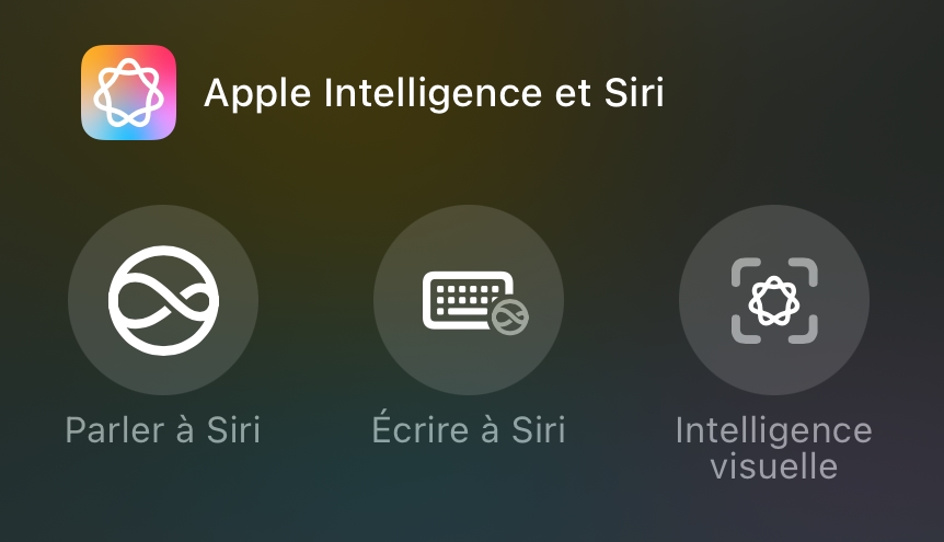 Centre de contrôle iOS 18.4 Siri