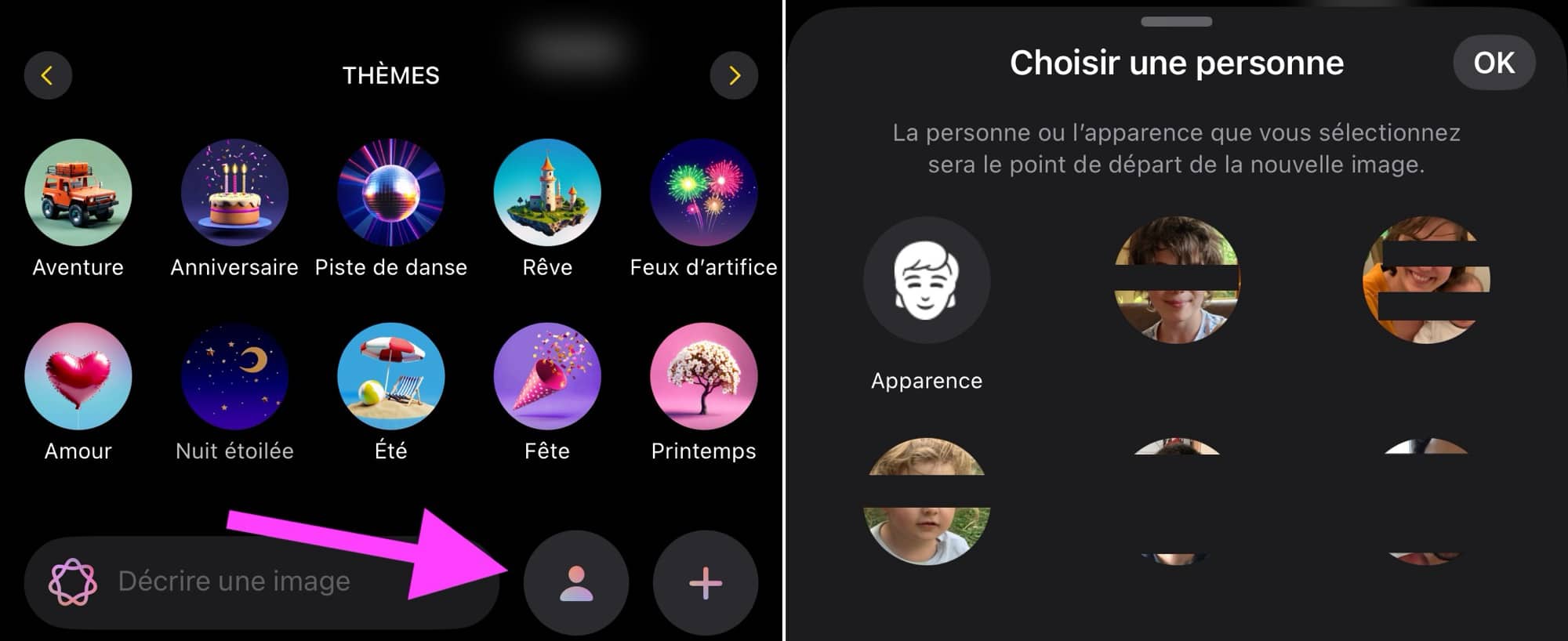 Choisir personne Image Playground