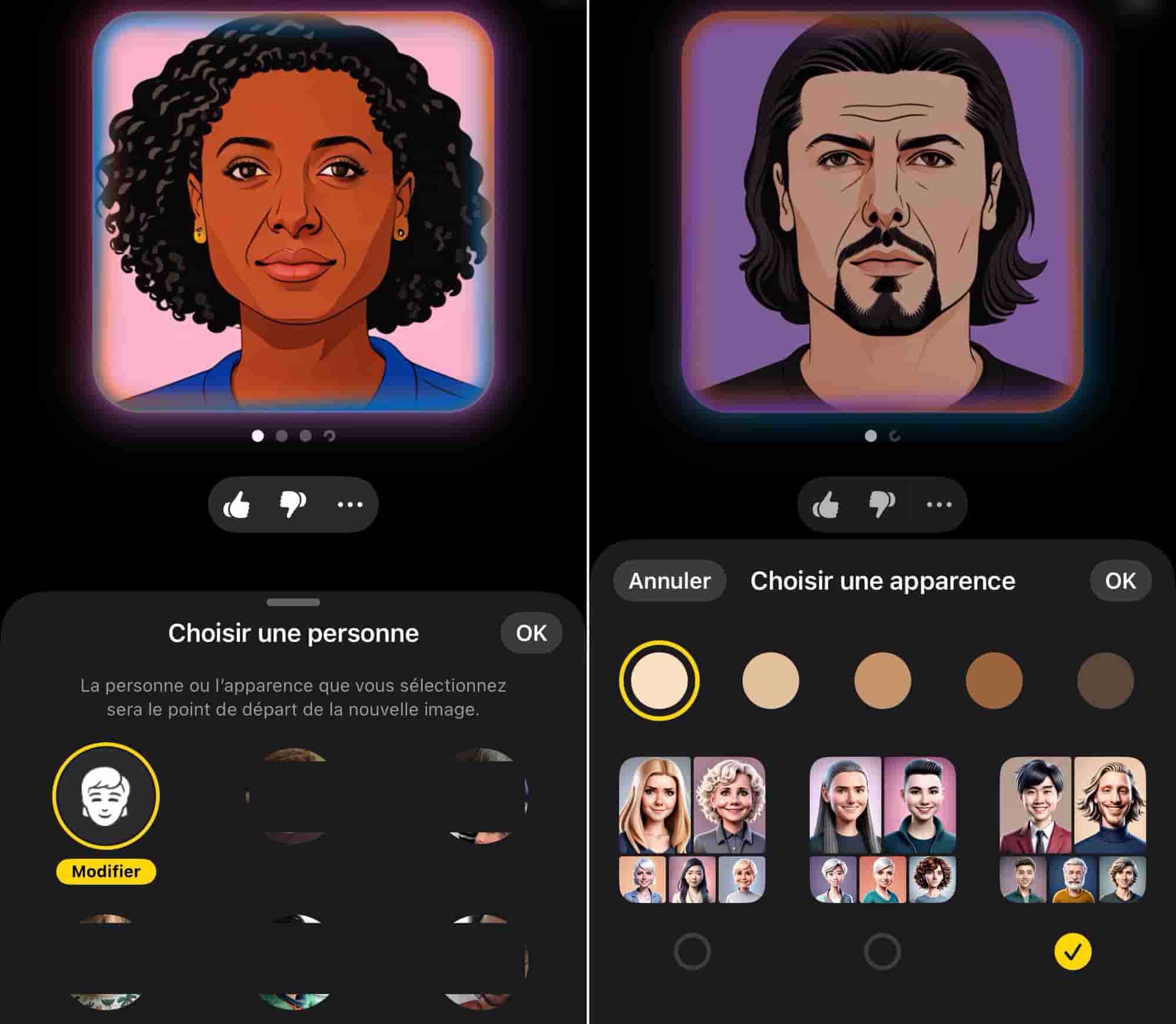 Création visage Image Playground