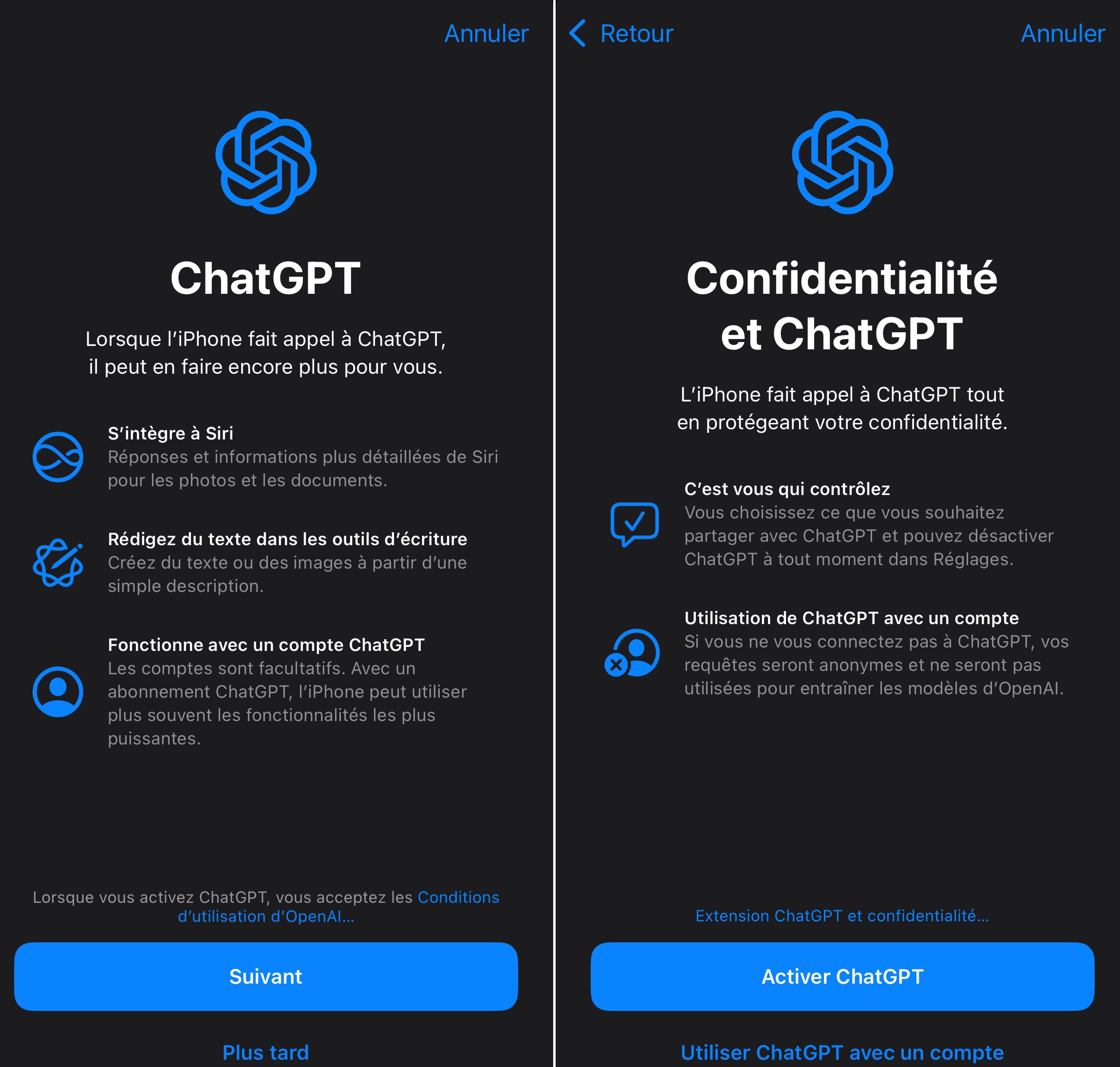 Outils écriture ChatGPT activer