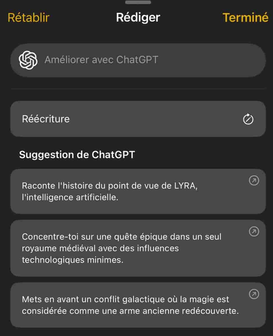 Outils écriture ChatGPT