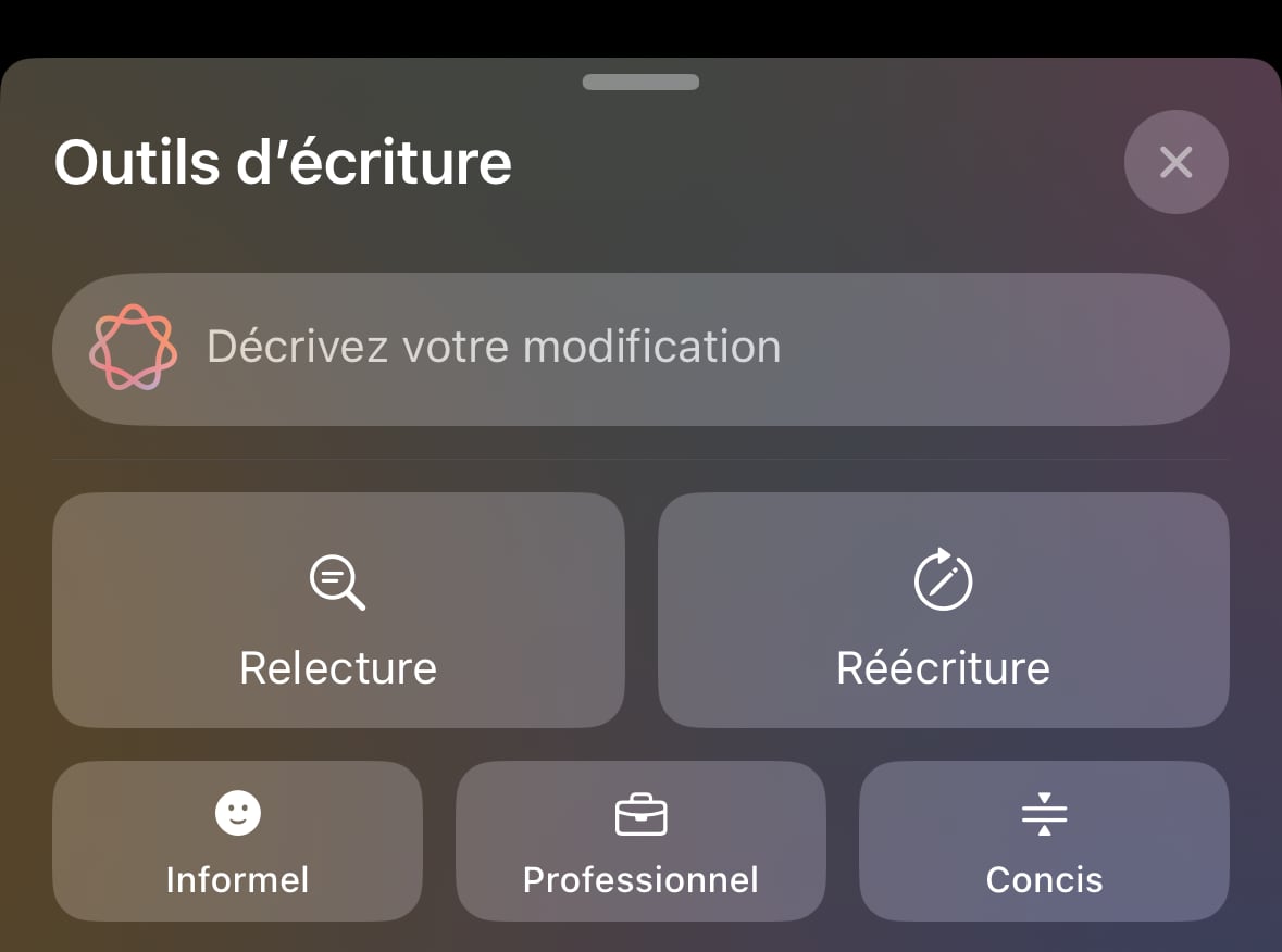 Outils écriture Relecture options