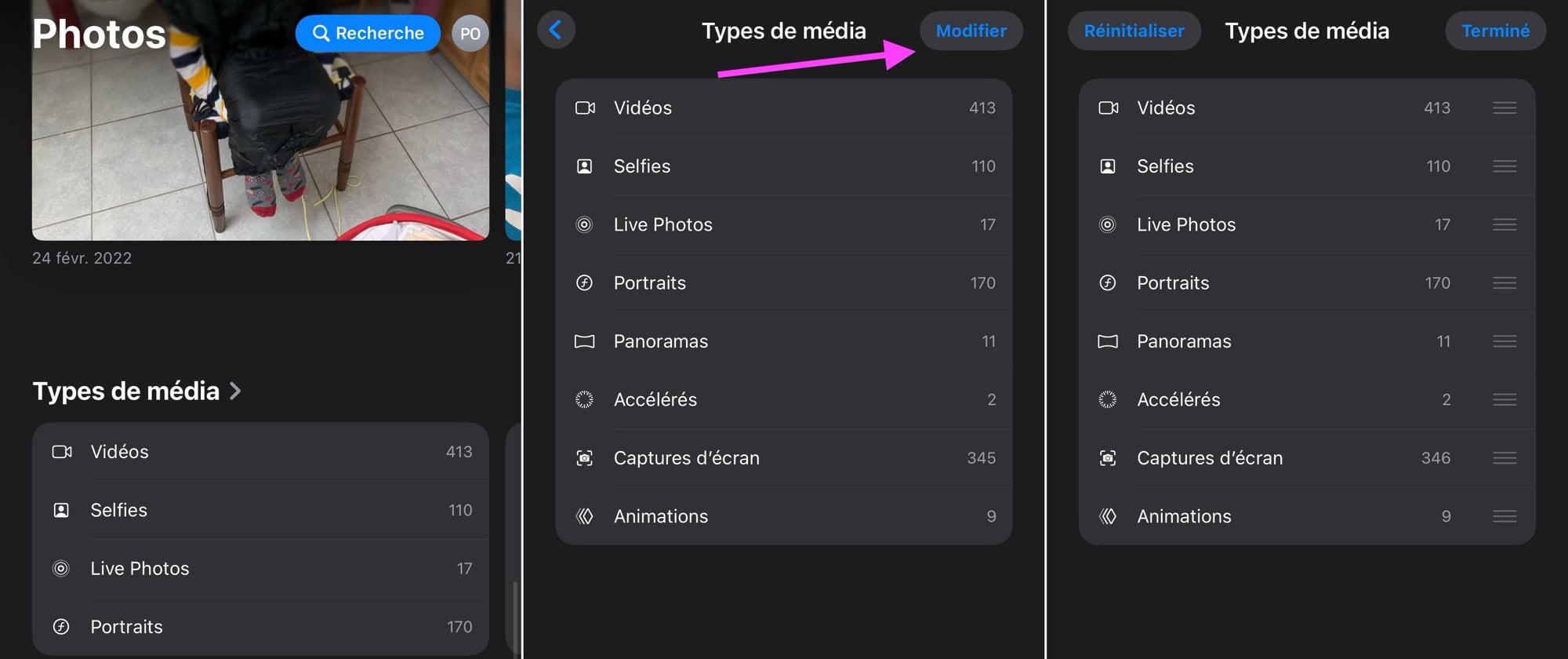 Photos types médias