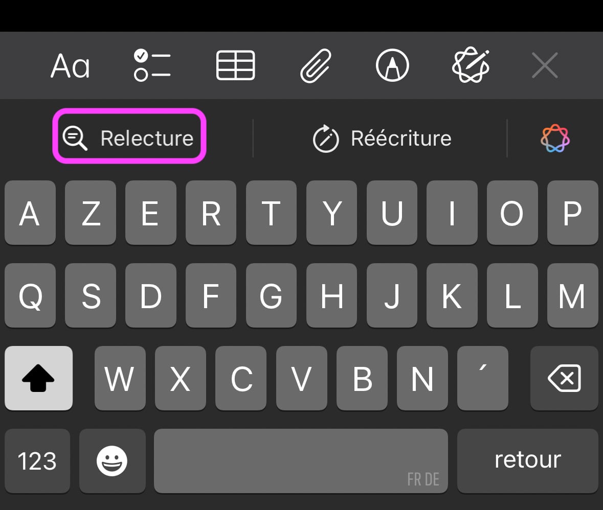 Outils écriture raccourci Relecture