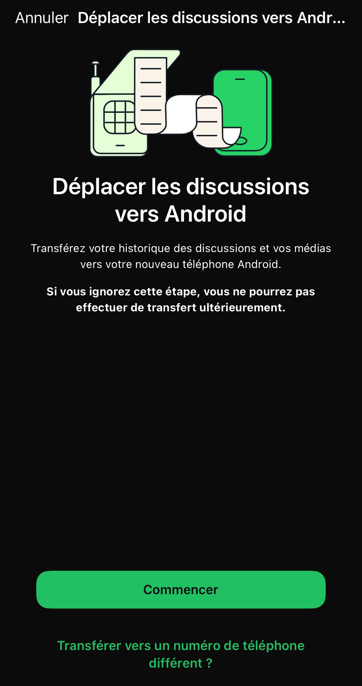 WhatsApp déplacer conversations