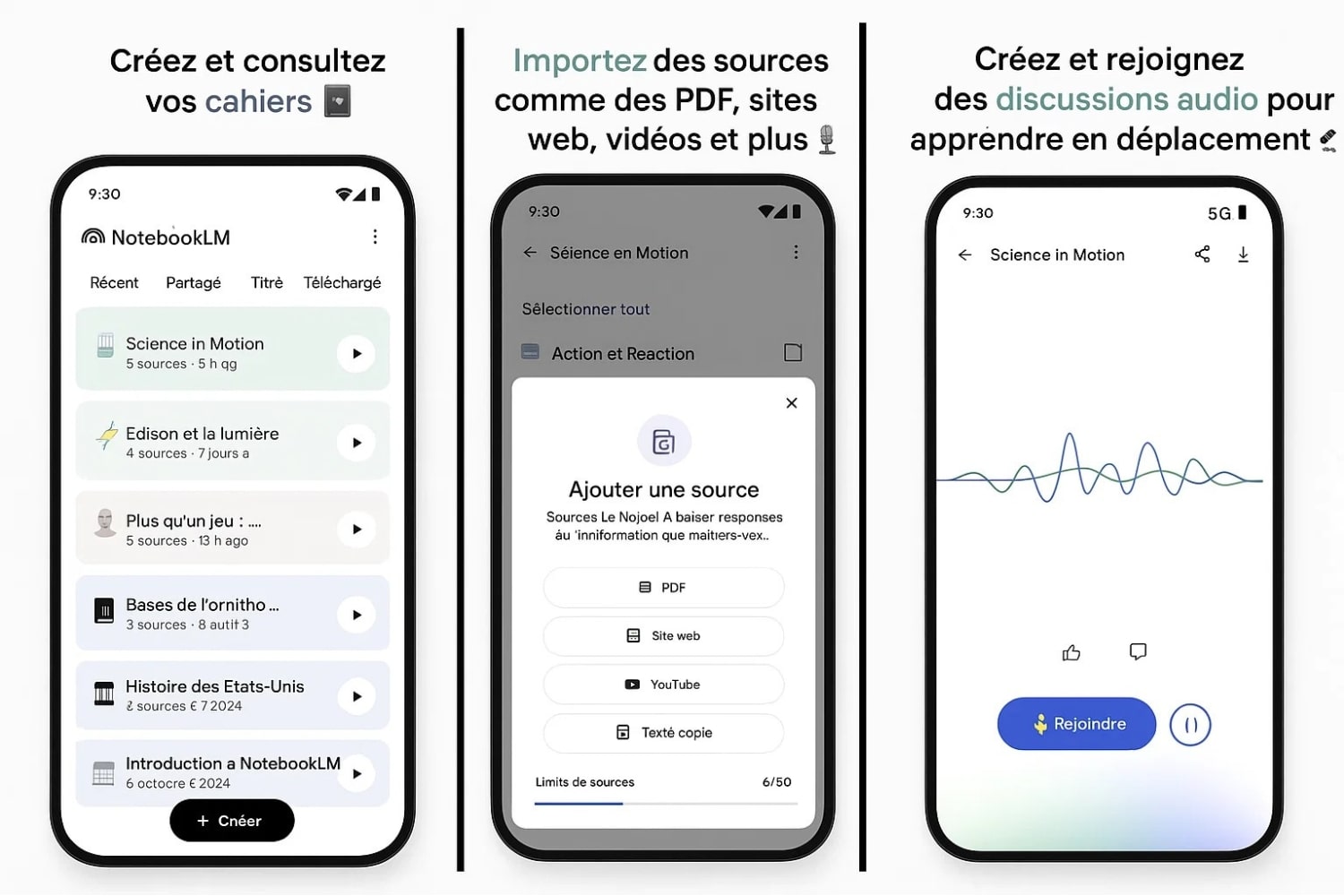 Fonctionnalités traduites google notebook lm sora