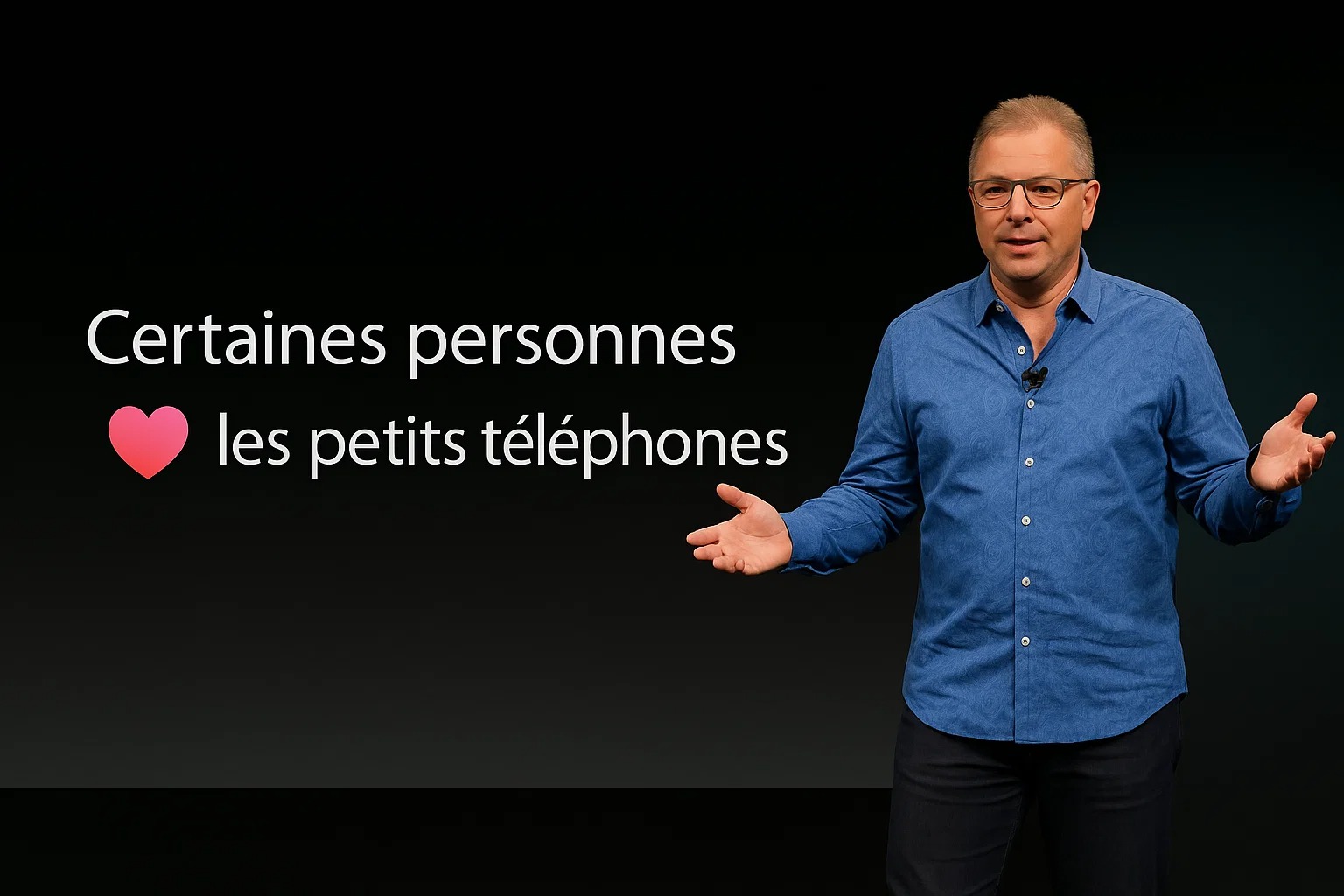 Image conférence apple traduite certaine personne aiment les pettis téléphones