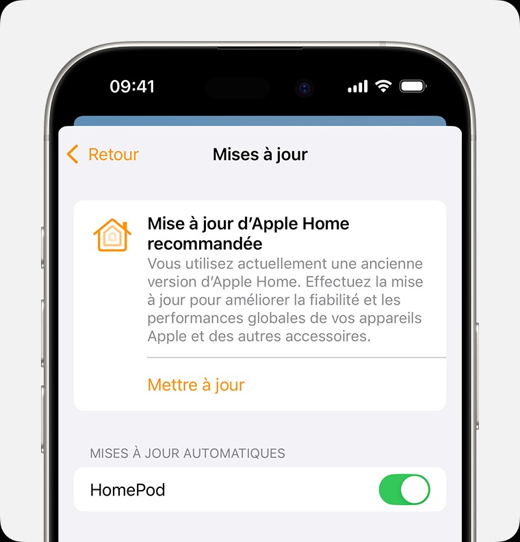 Mise à jour homekit