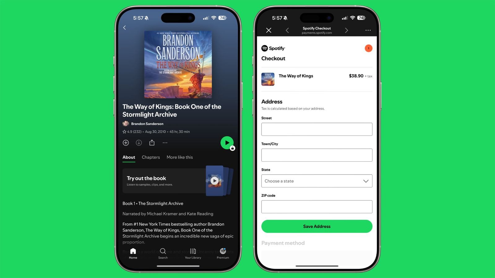 Spotify livre audio paiement