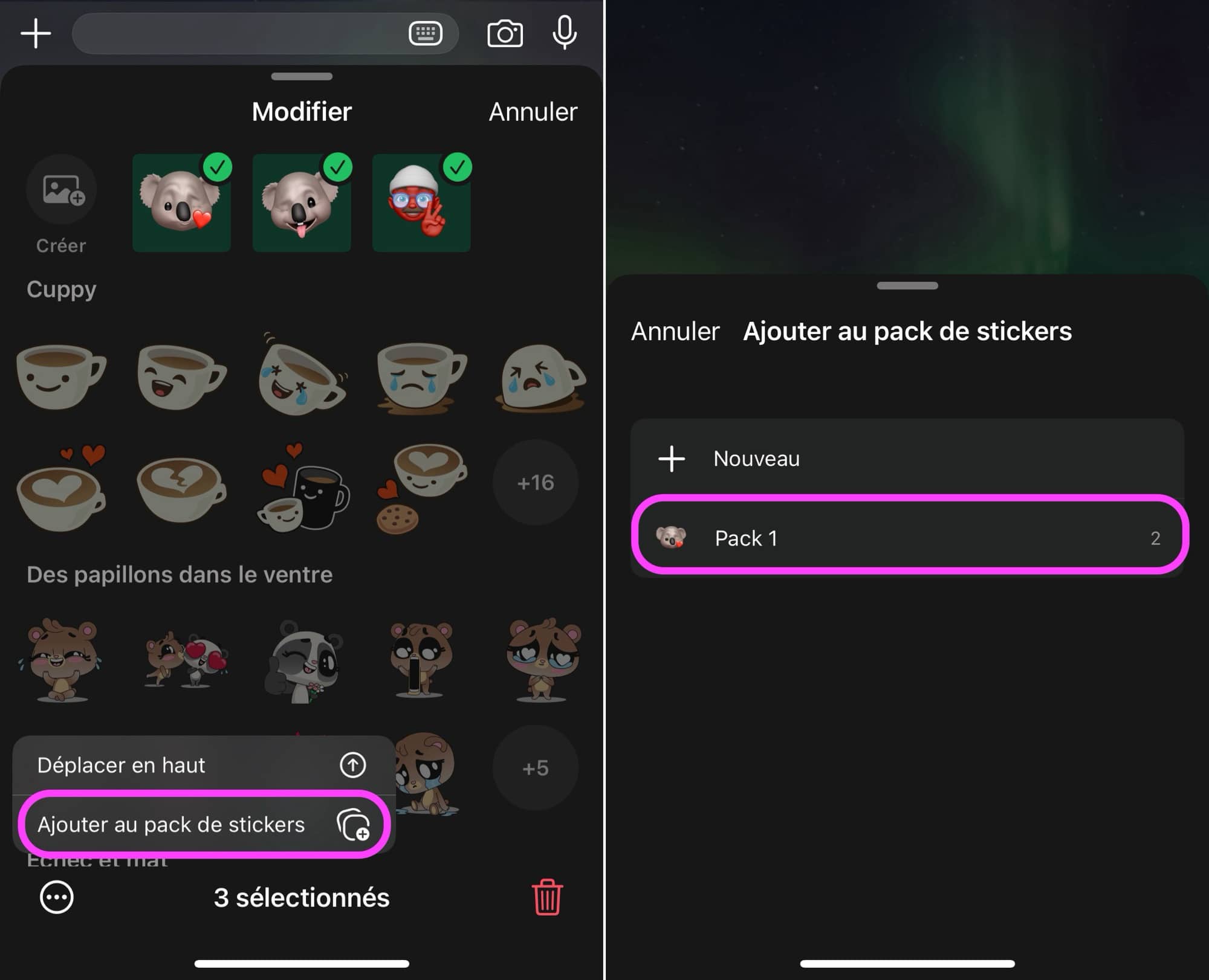 Autocollants WhatsApp pack personnalisé