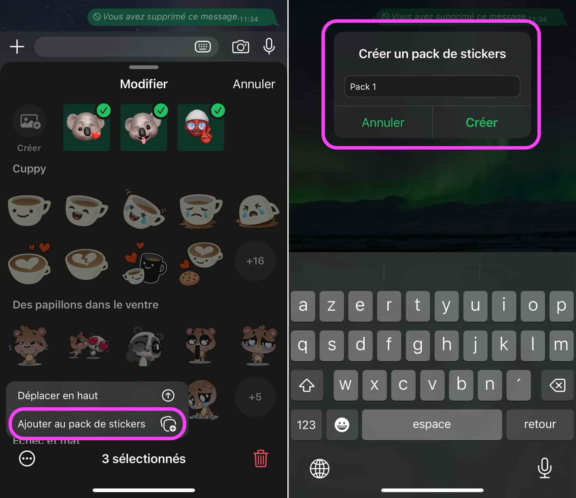 Stickers WhatsApp pack personnalisé