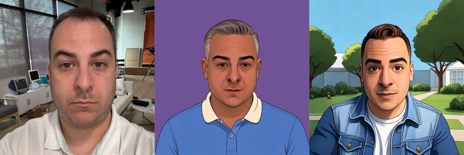 Aimge playground illustration iOS 18.6 au milieu, ‌iOS 26‌ à droite