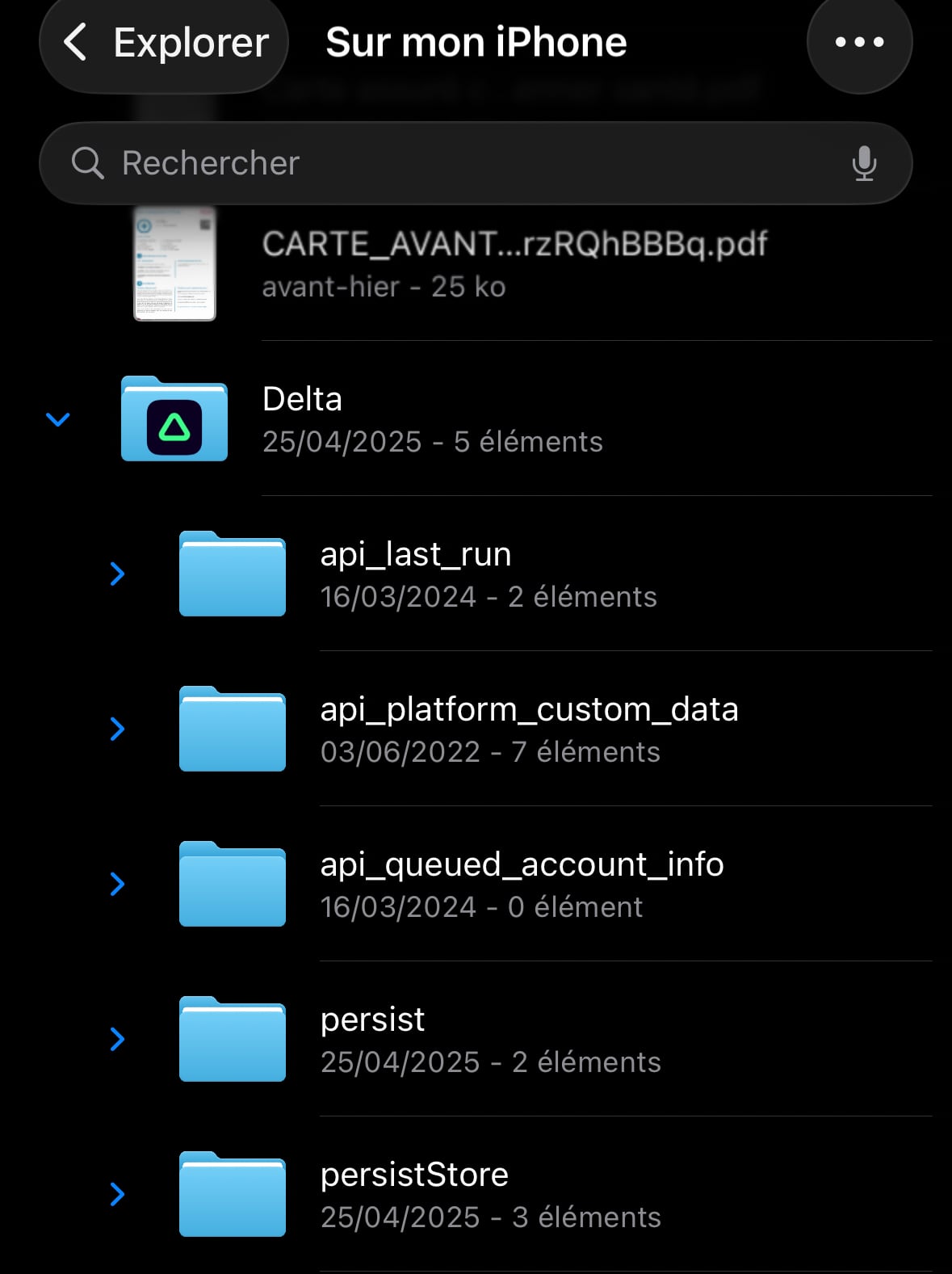 Fichiers app et dossiers iOS 26