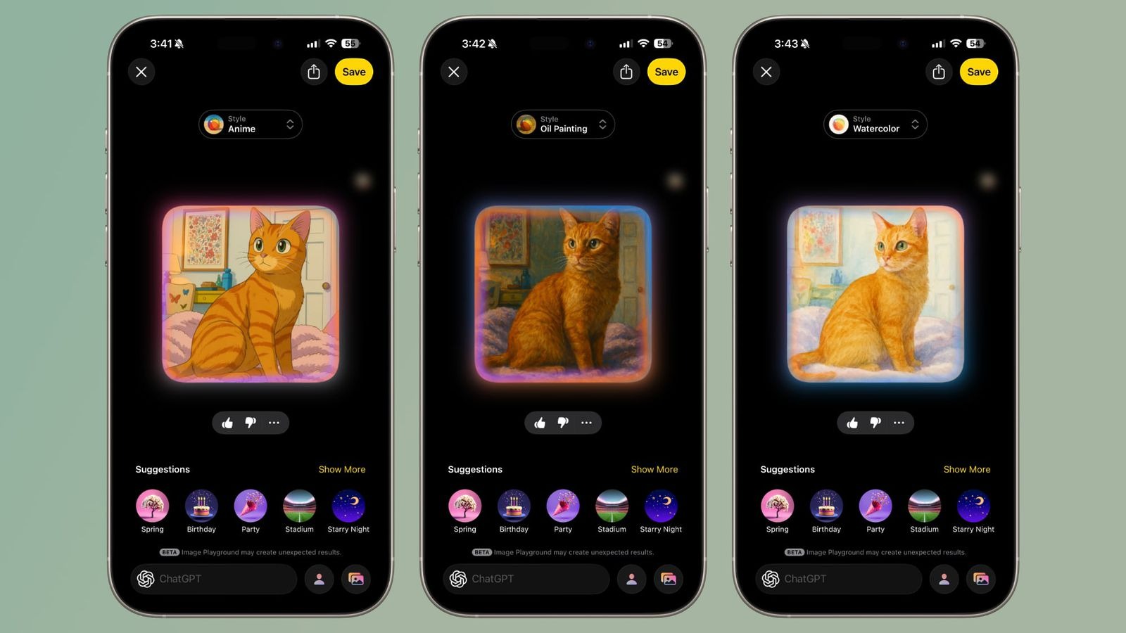 iOS 26 image playground styles s chatgpt