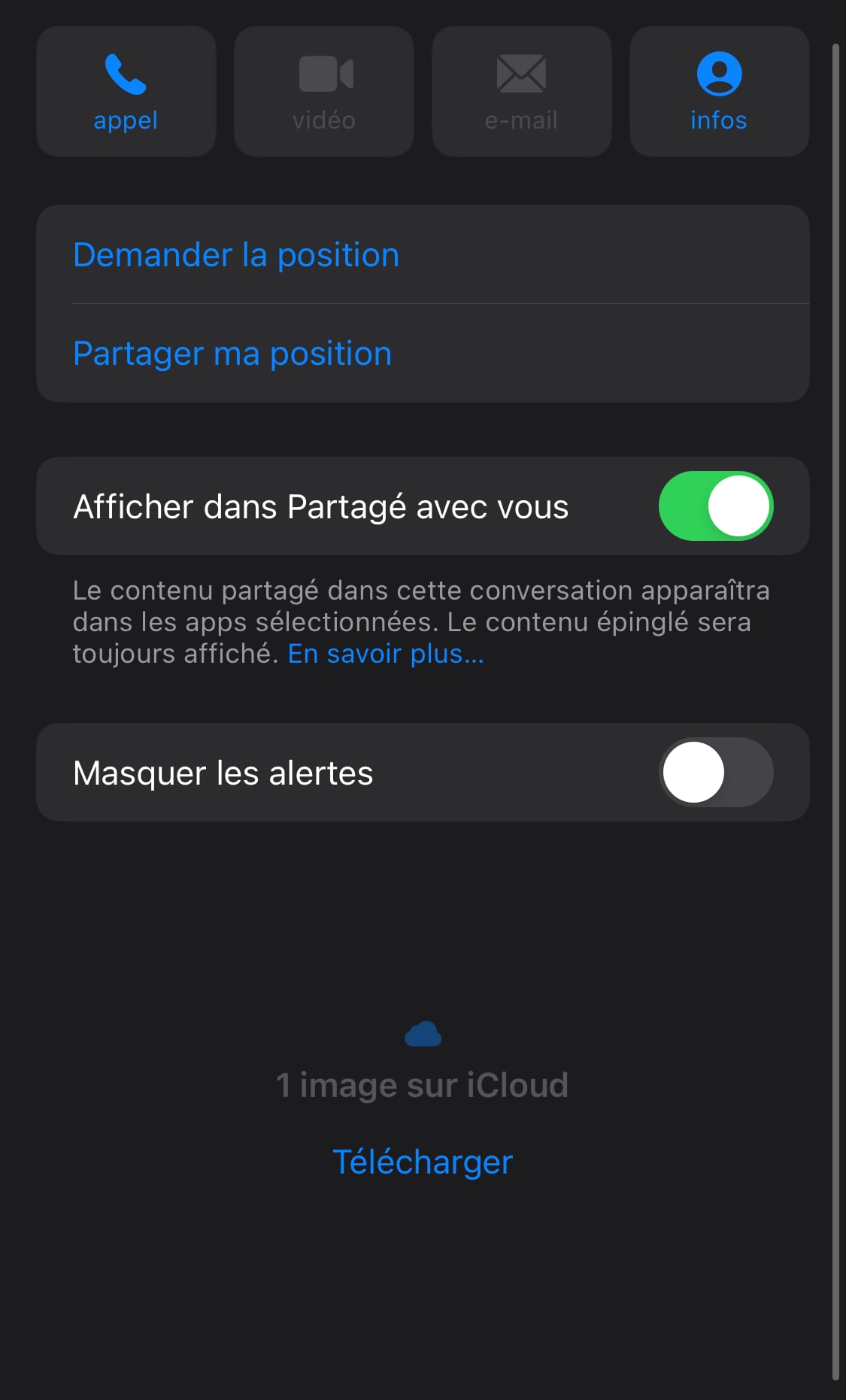 Télécharger photo Message iCloud