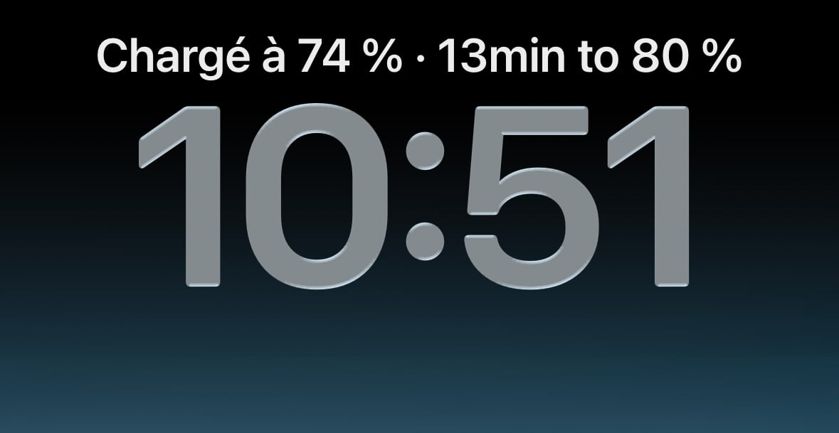 Temps recharge iOS 26