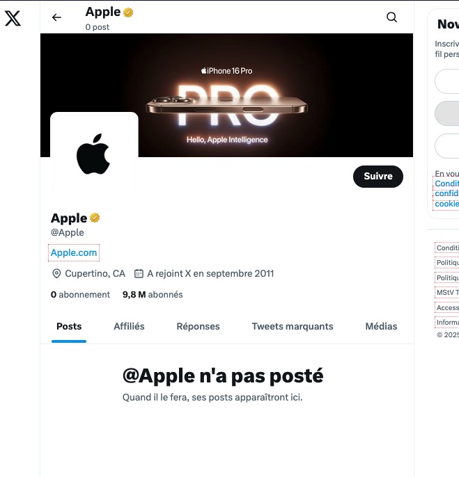 Apple sur X