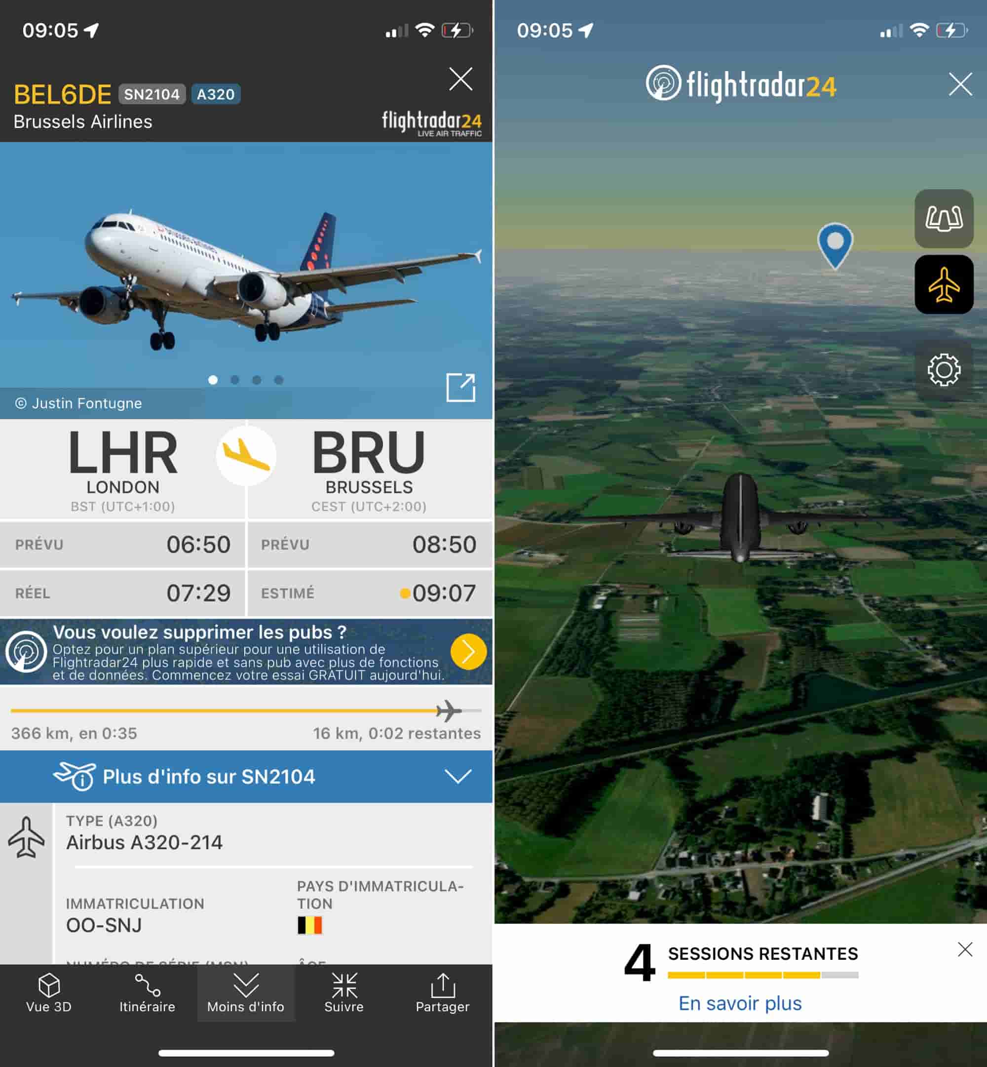 Flightradar 24 app iPhone iPad avions vols