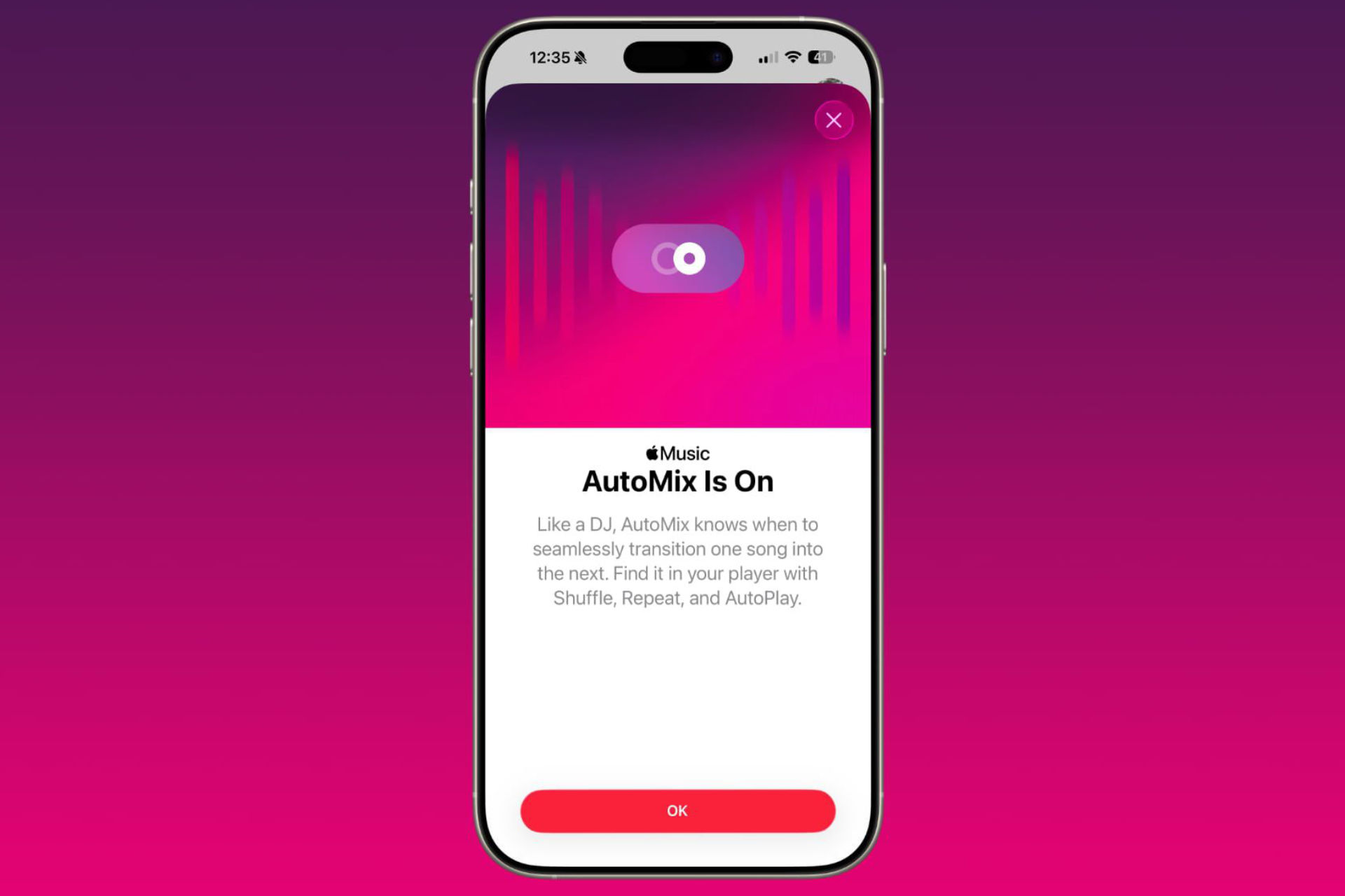 Automix apple music applications iOS26