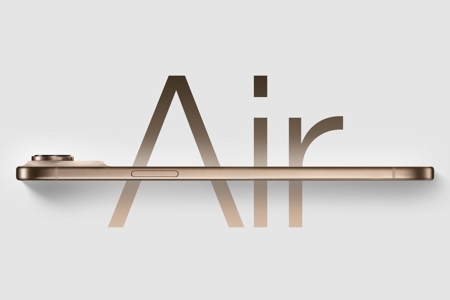 iPhone 17 Air de profil à plat