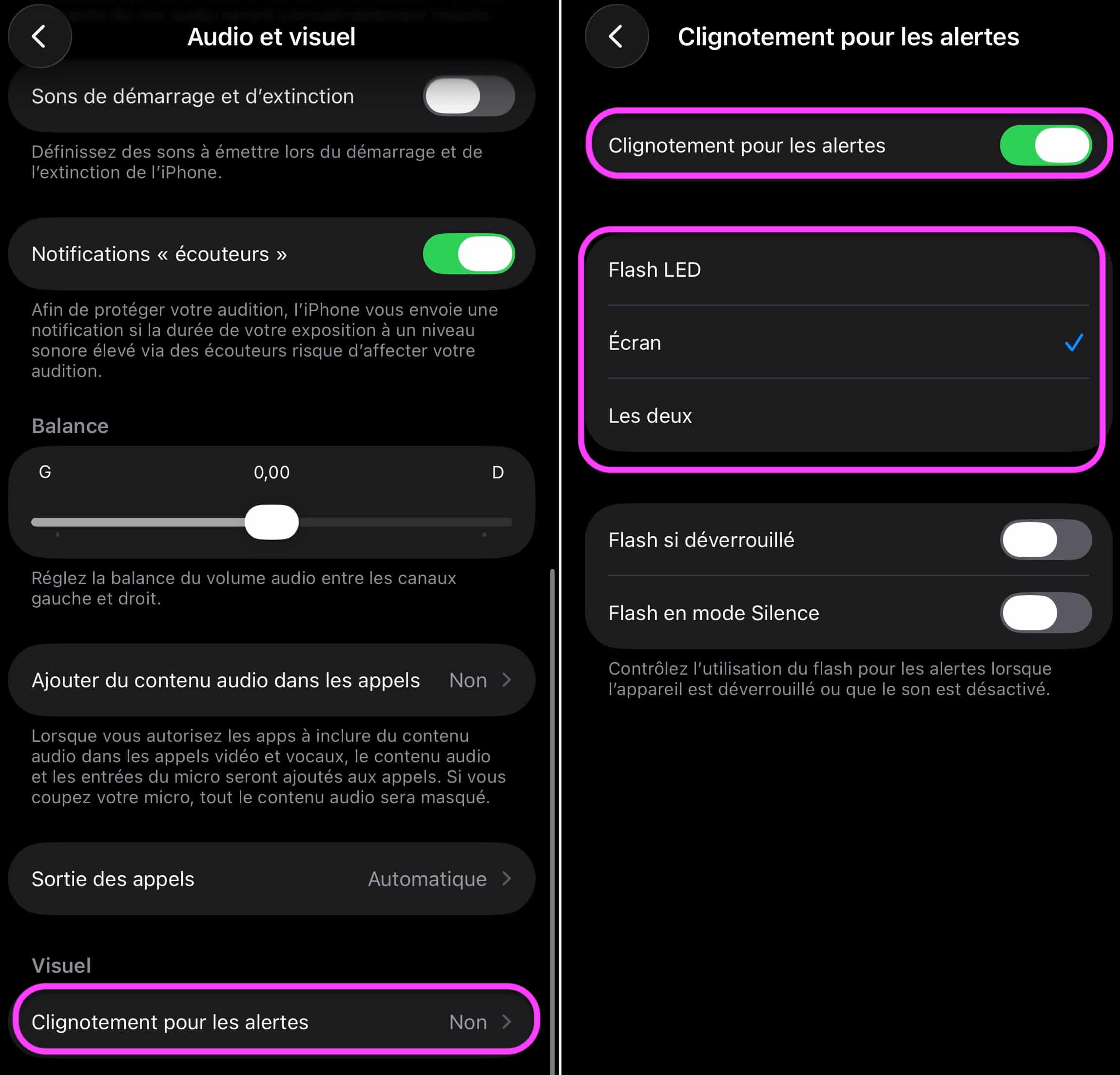 Alerte notifications écran iPhone