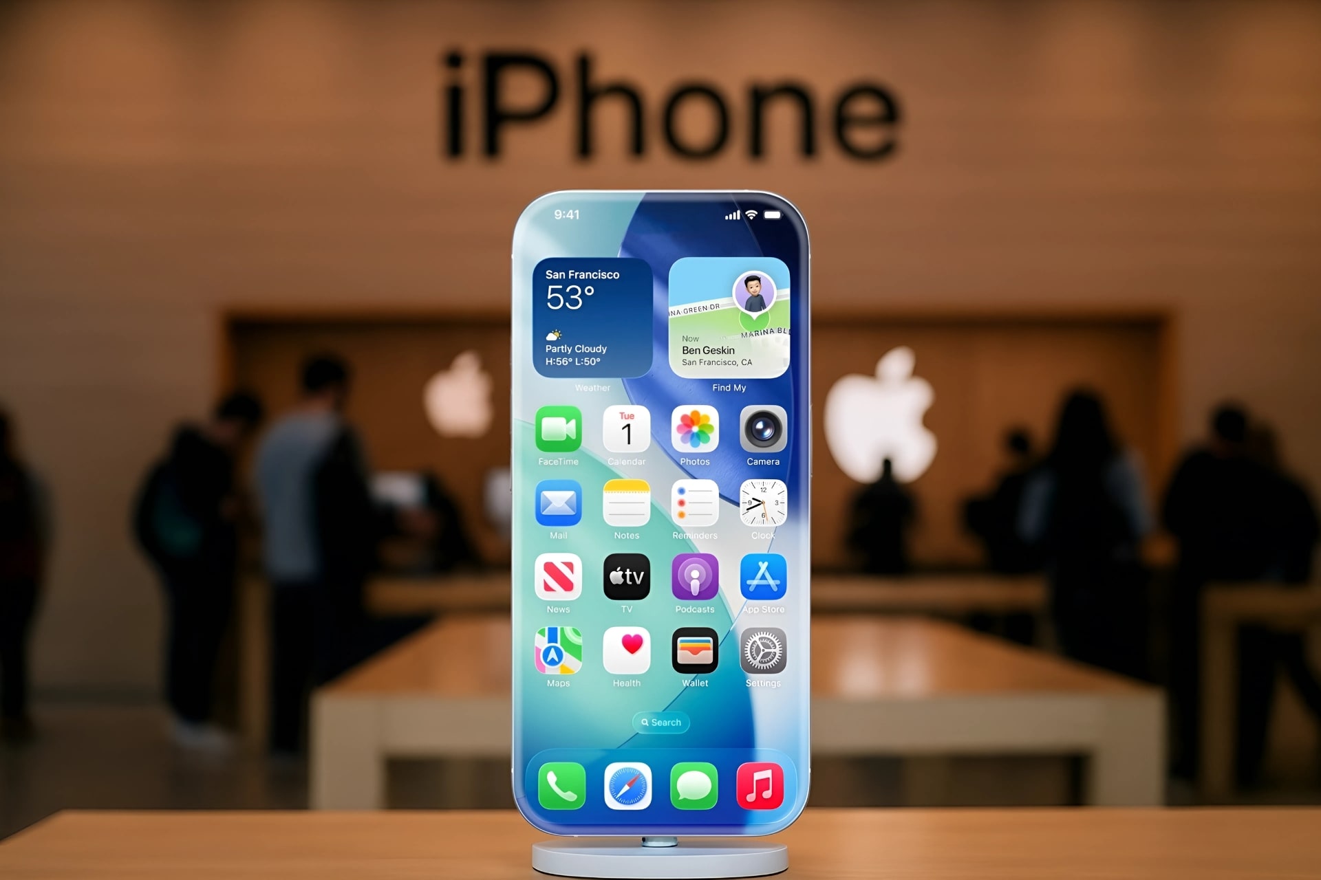 borderless Concept iPhone 19 Glasswing 2027 anniversaire 20 ans